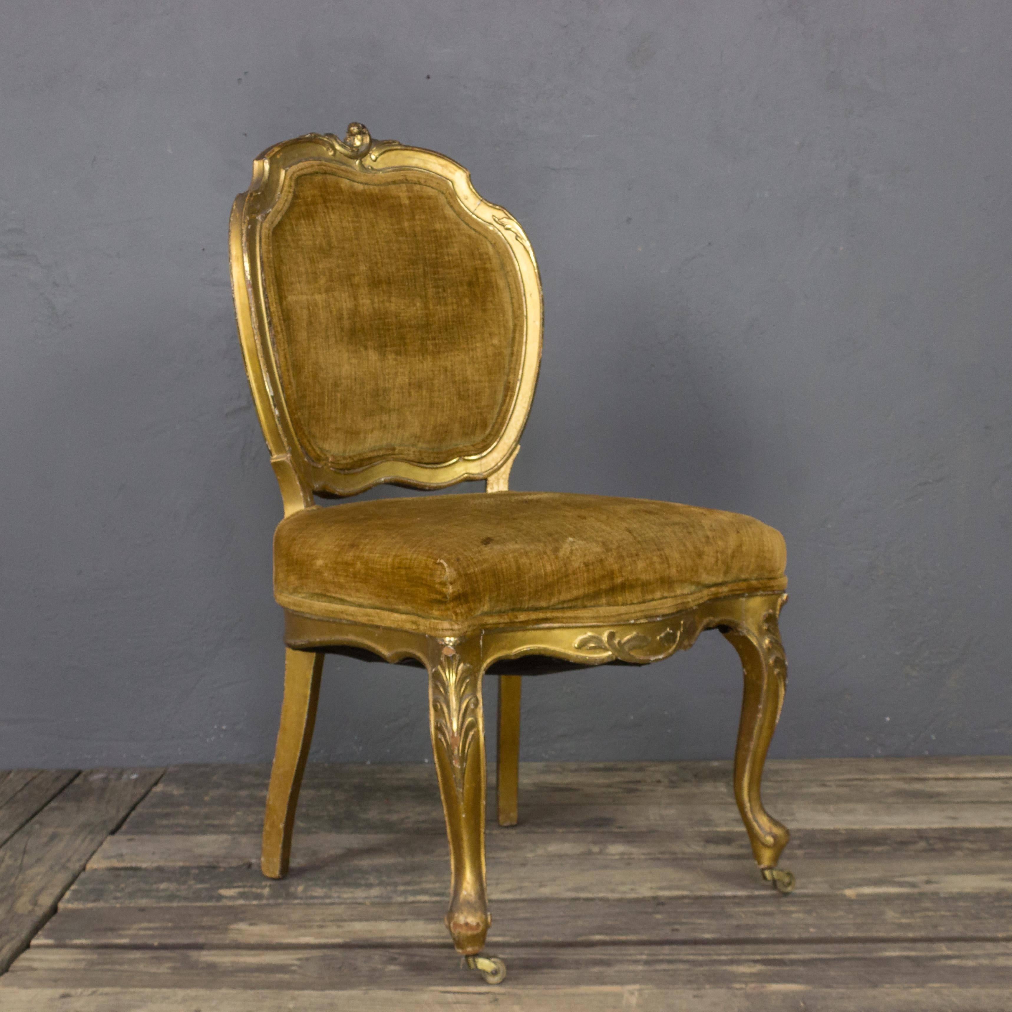 Pair of Rococo Revival Giltwood Side Chairs 1