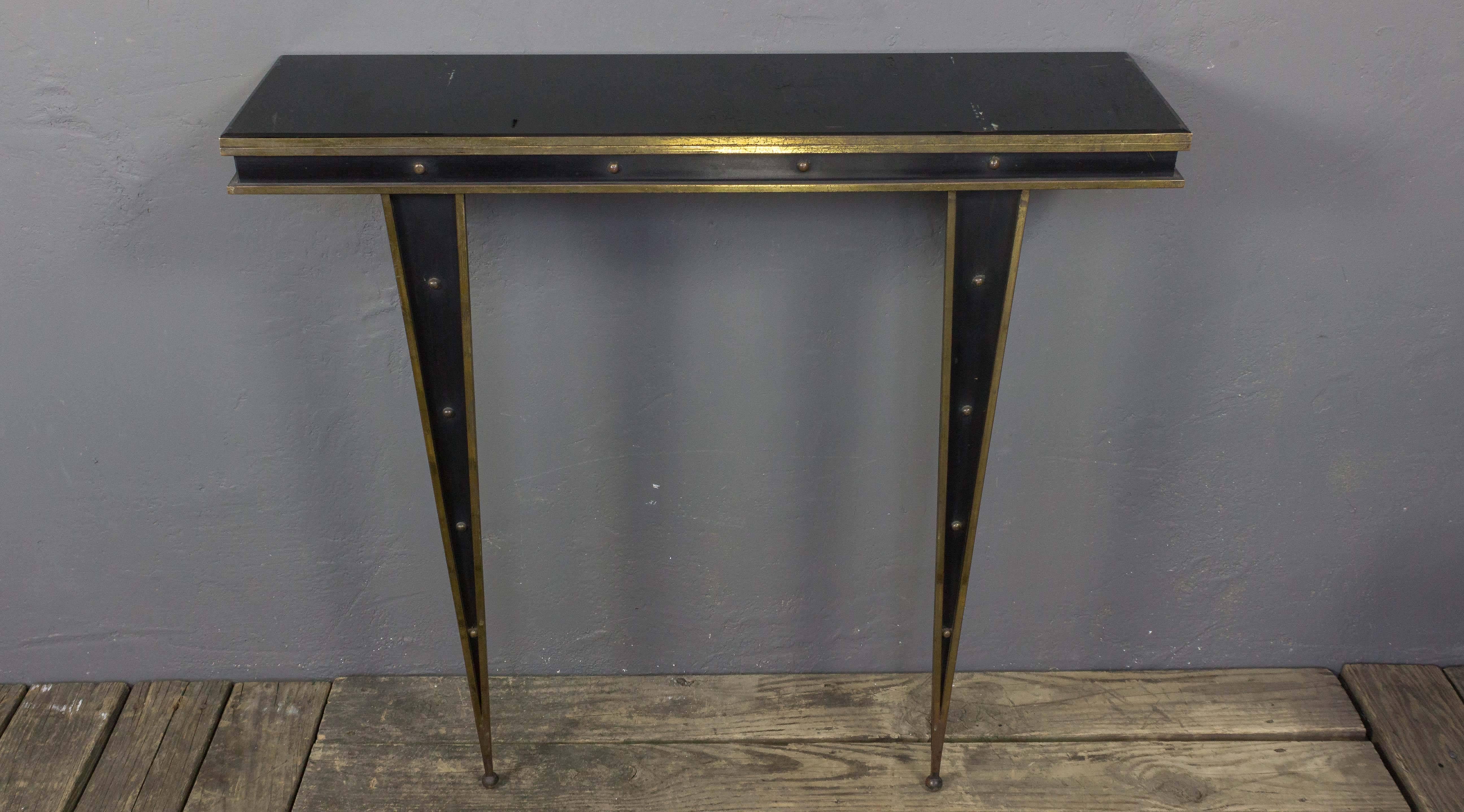 Mid-Century Italian Console and Mirror by Charles PiGuet In Good Condition In Buchanan, NY