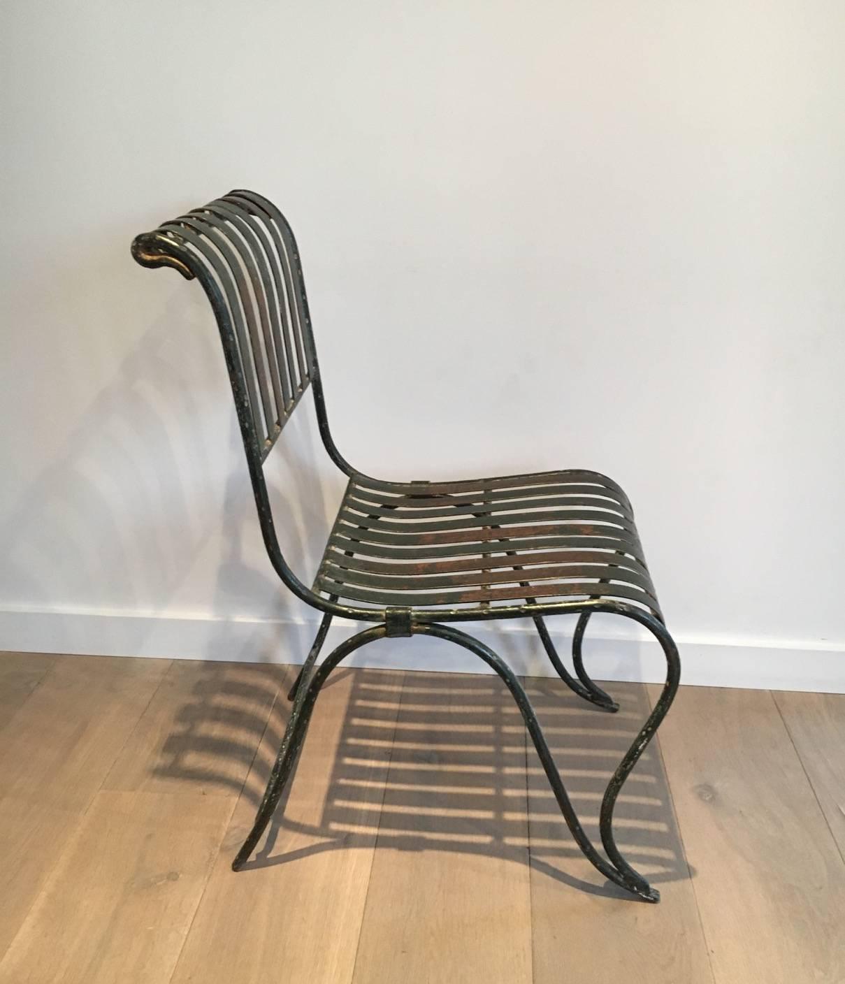 French Wrought Iron Garden Chair In Good Condition In Buchanan, NY