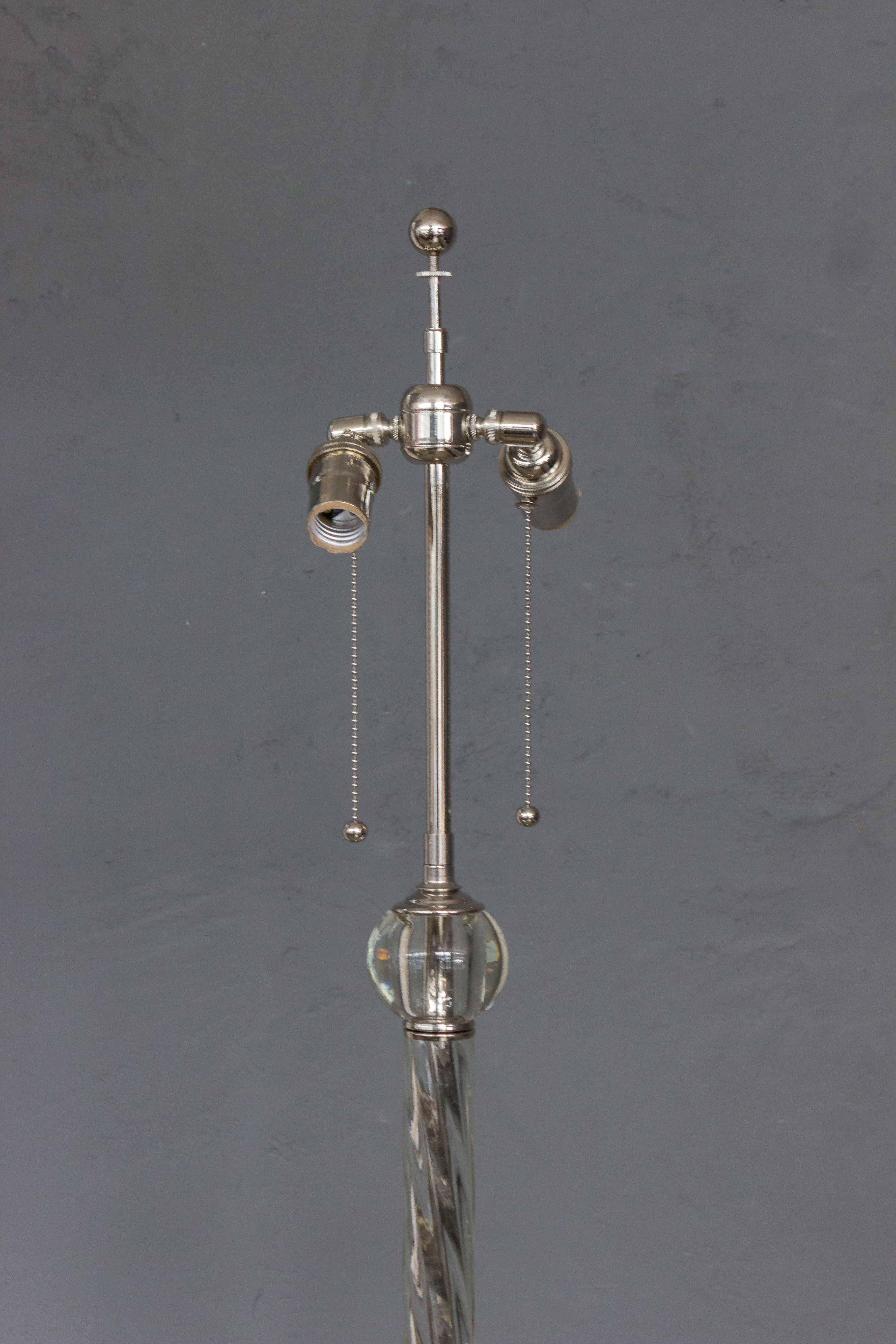 Mid-20th Century American 1930s Glass and Metal Floor Lamp For Sale