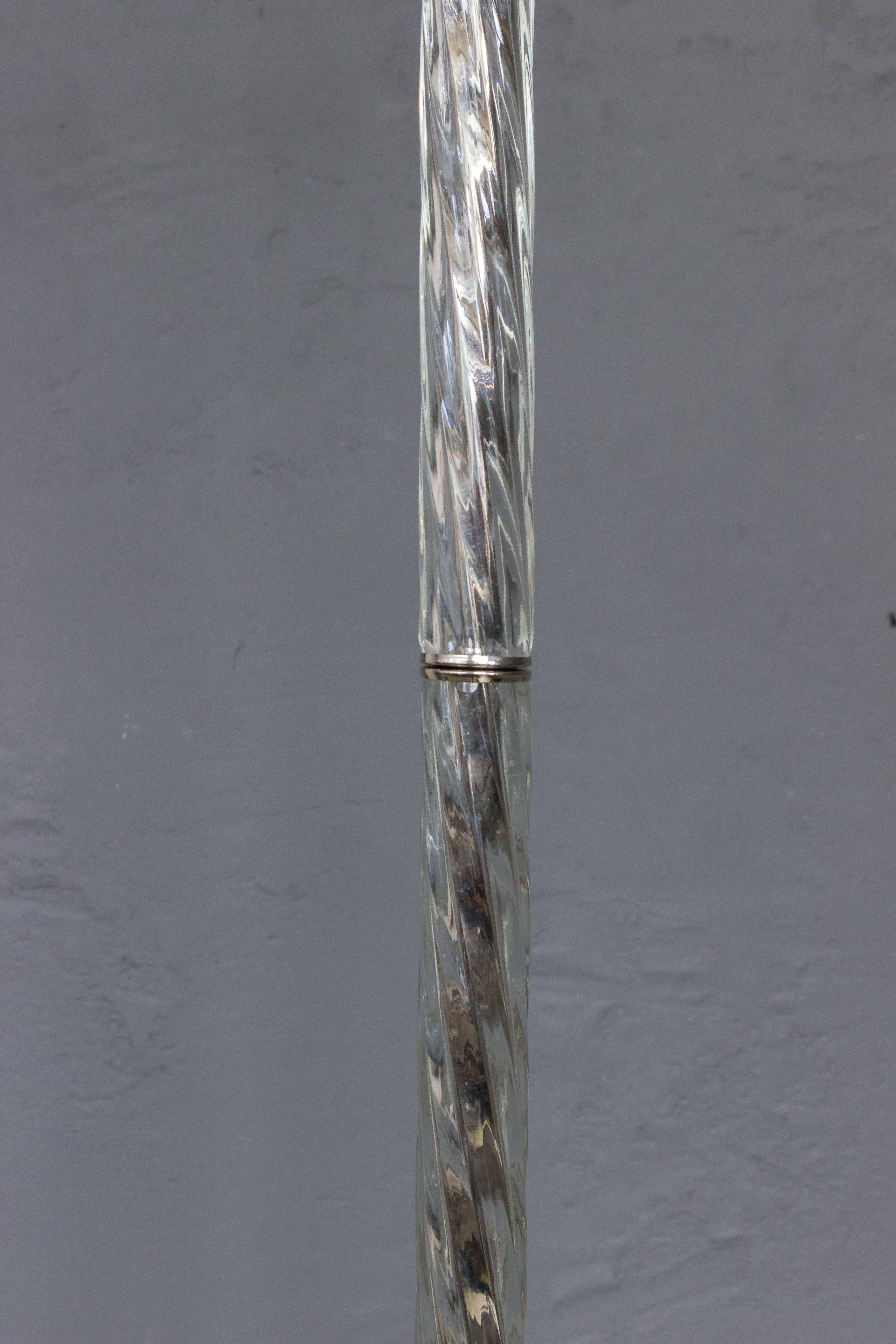 American 1930s Glass and Metal Floor Lamp For Sale 1