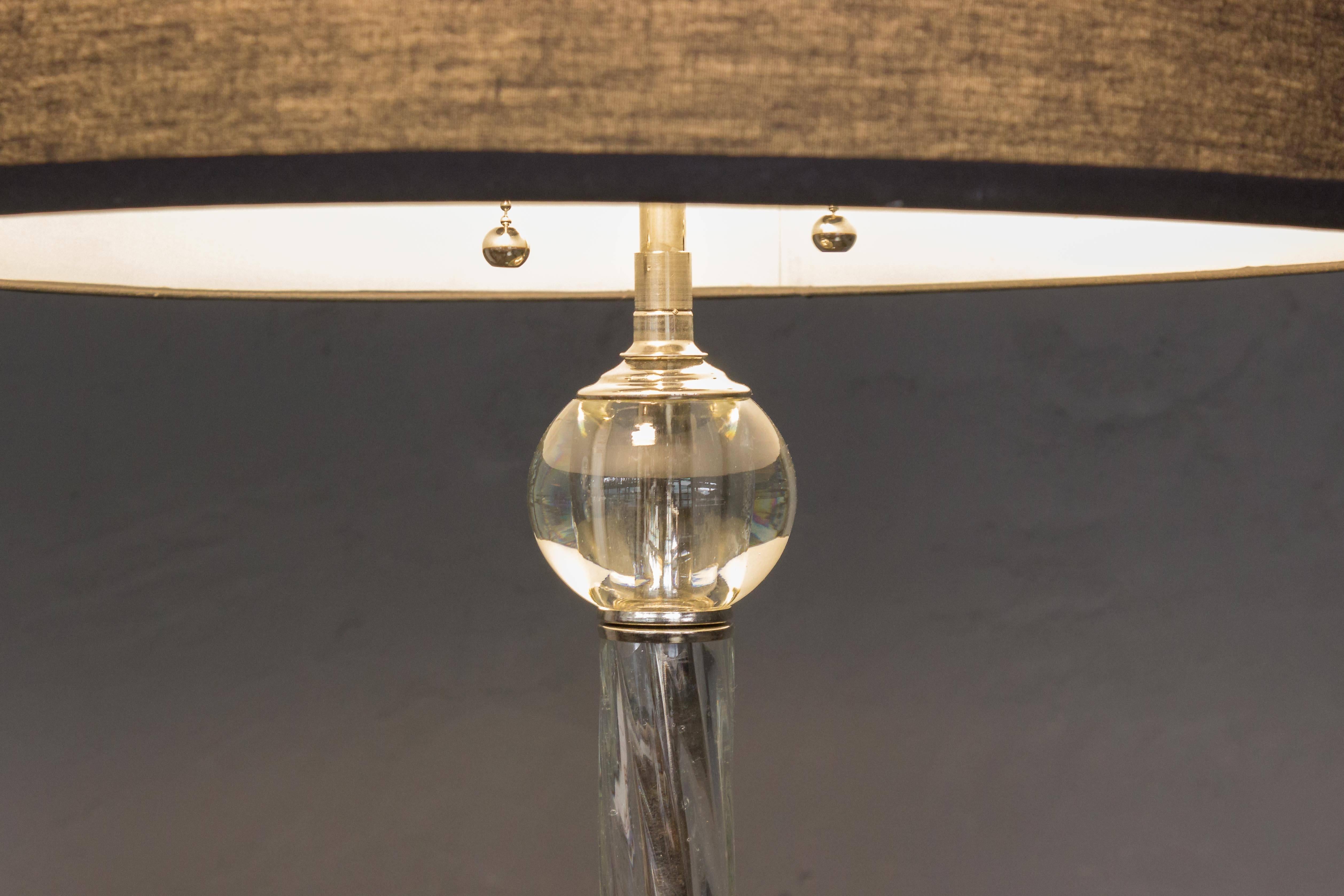 Art Deco American 1930s Glass and Metal Floor Lamp For Sale