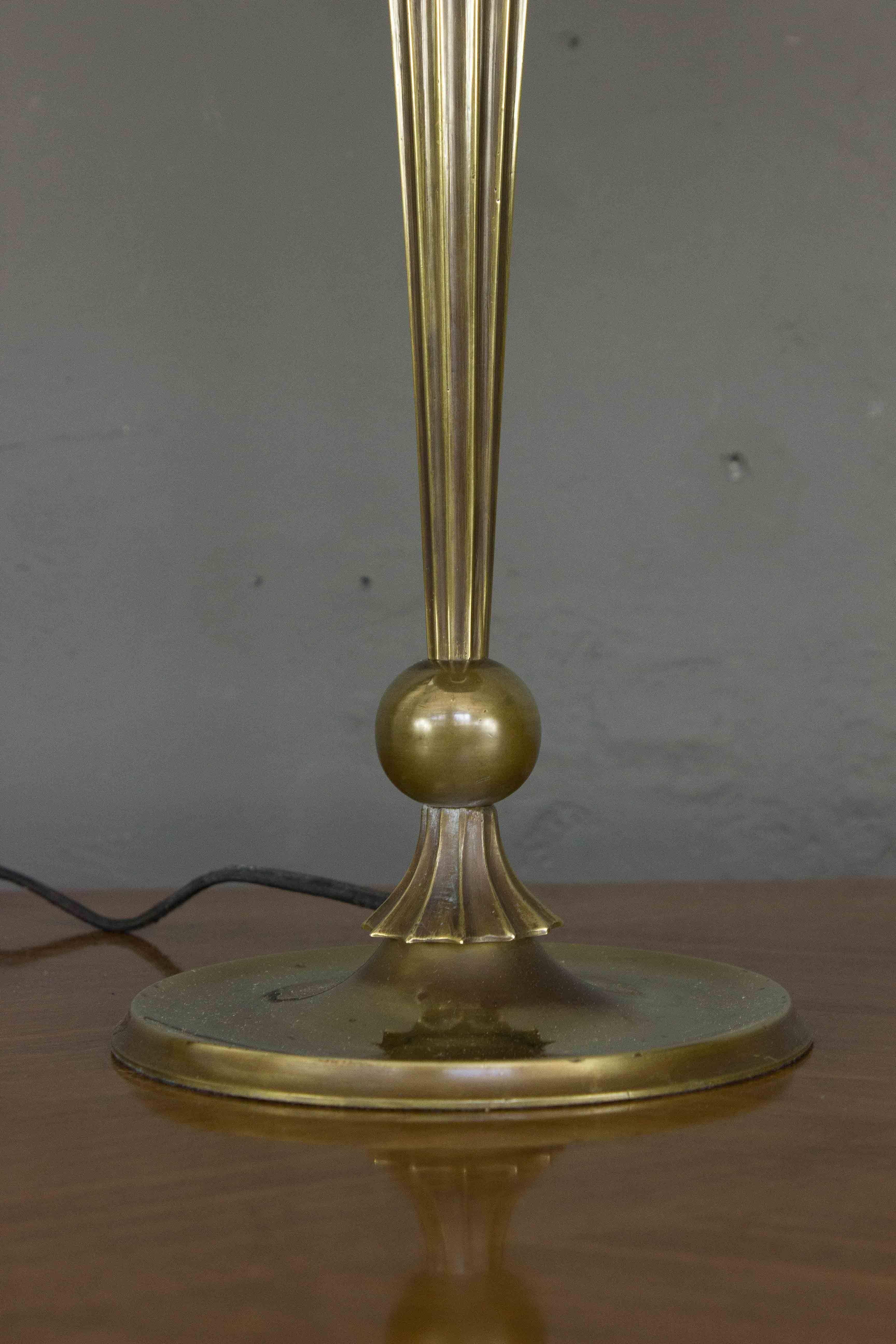 Mid-20th Century Pair of 1940s French Brass Table Lamps  For Sale