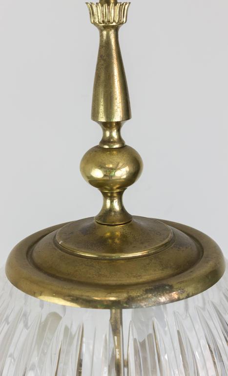 Hanging Glass And Brass Light Fixture For At 1stdibs Mid 20th Century Hanging Glass And Brass Light Fixture For