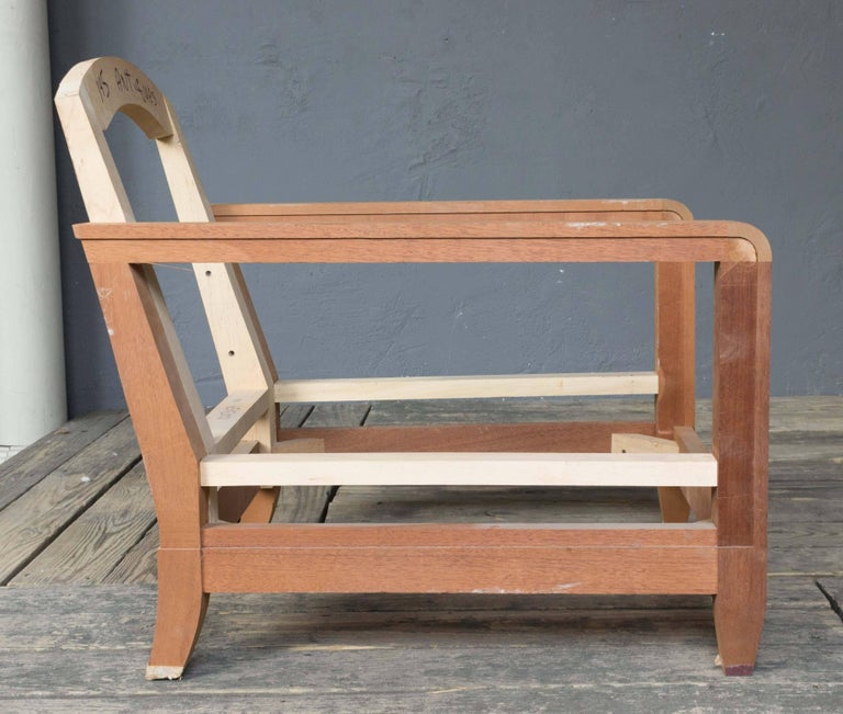 Unfinished Armchair Frame in Solid Mahogany For Sale at 1stDibs
