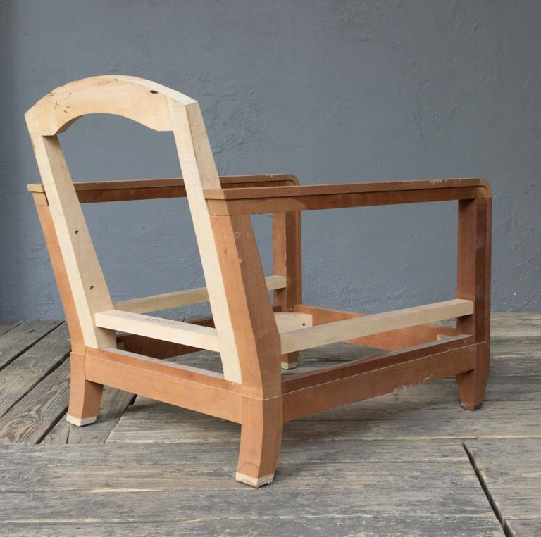 Unfinished Armchair Frame in Solid Mahogany For Sale at 1stDibs