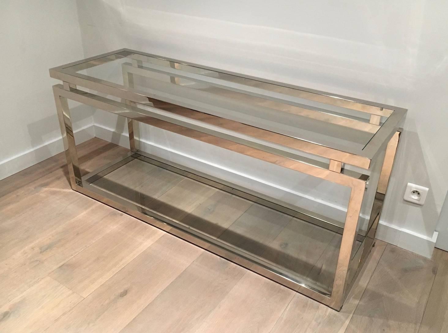Late 20th Century Modern Chrome Console Table