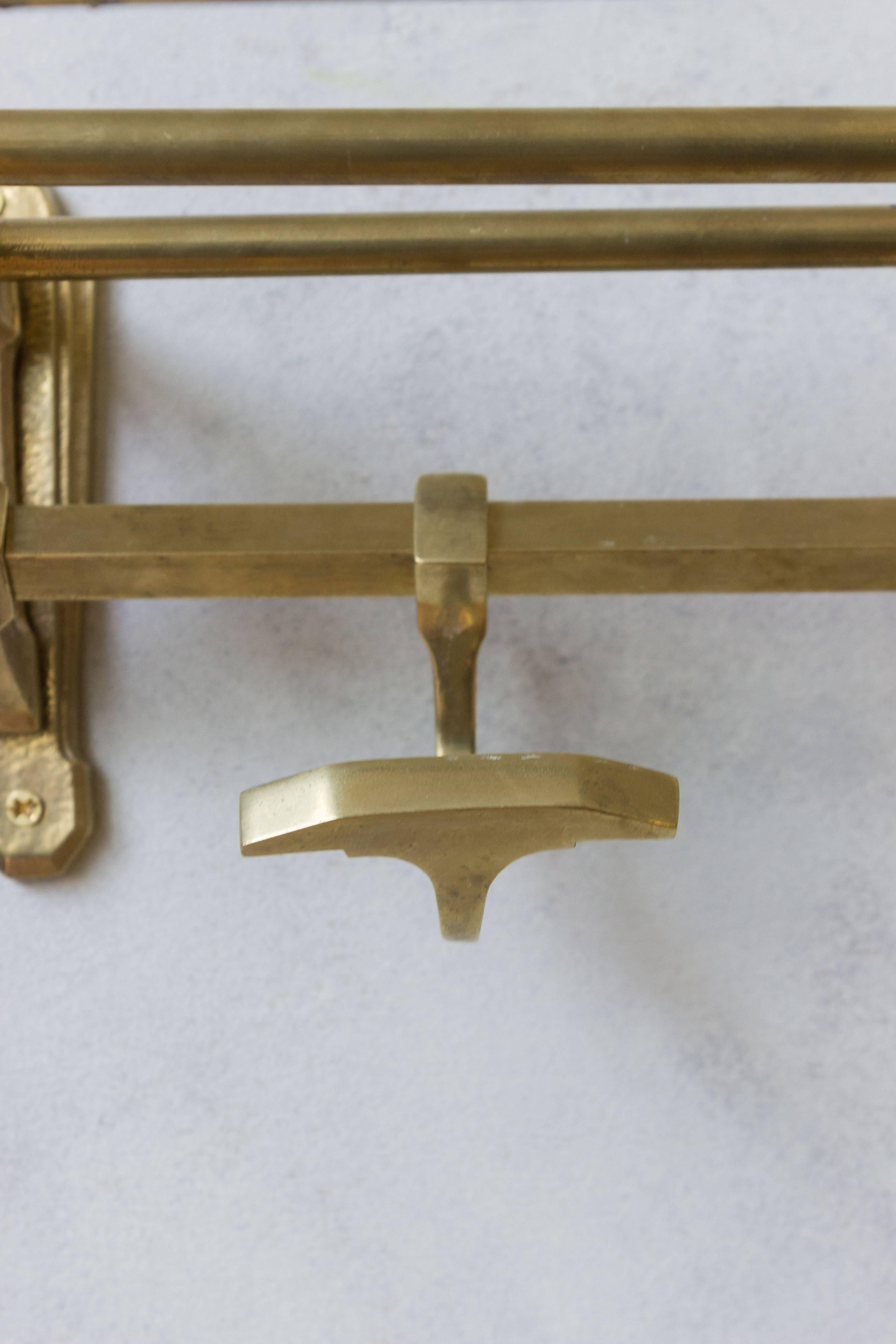 Brass Hat and Coat Rack In Good Condition In Buchanan, NY
