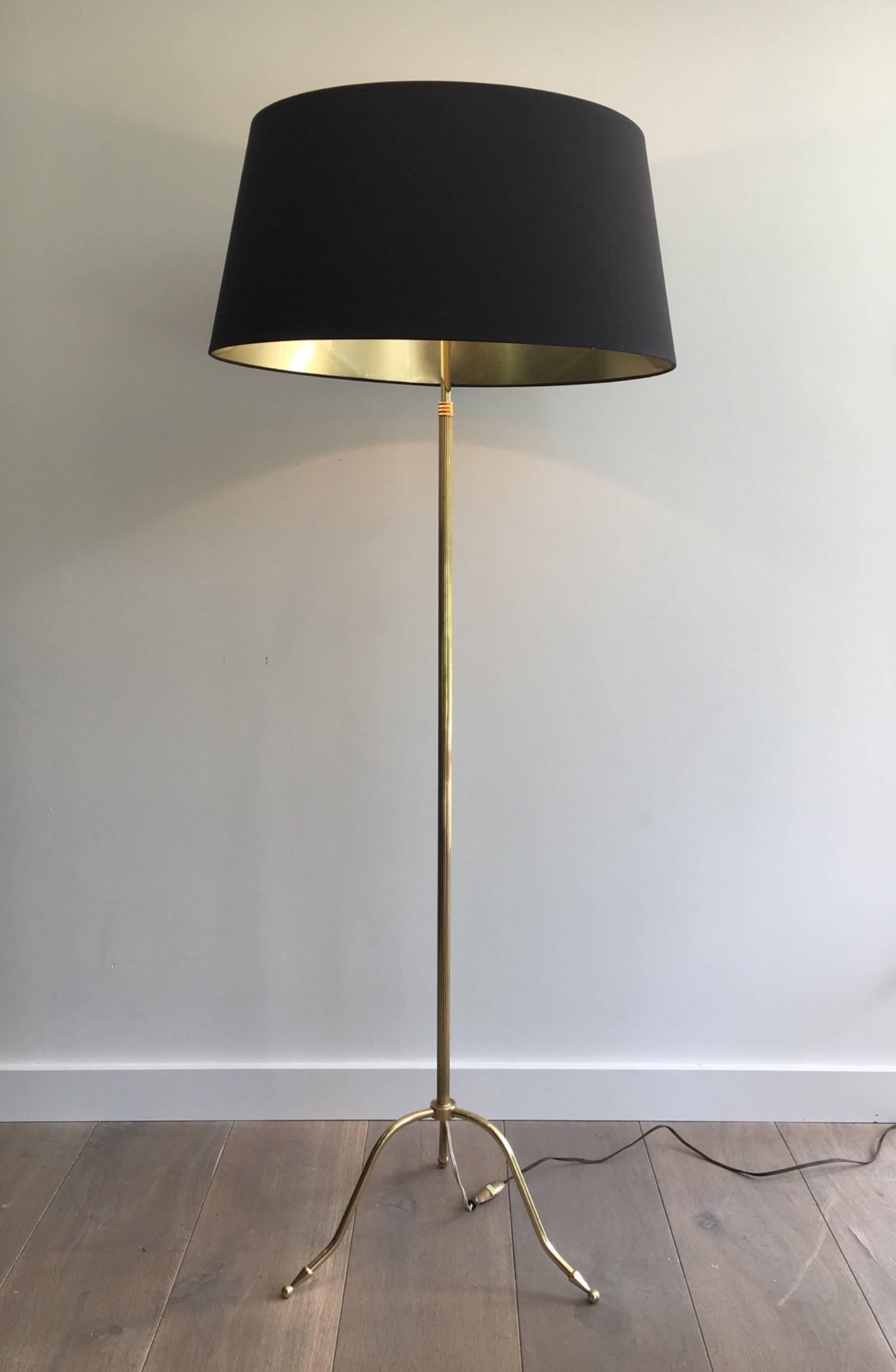 French 1940s Jansen Style Brass Floor Lamp