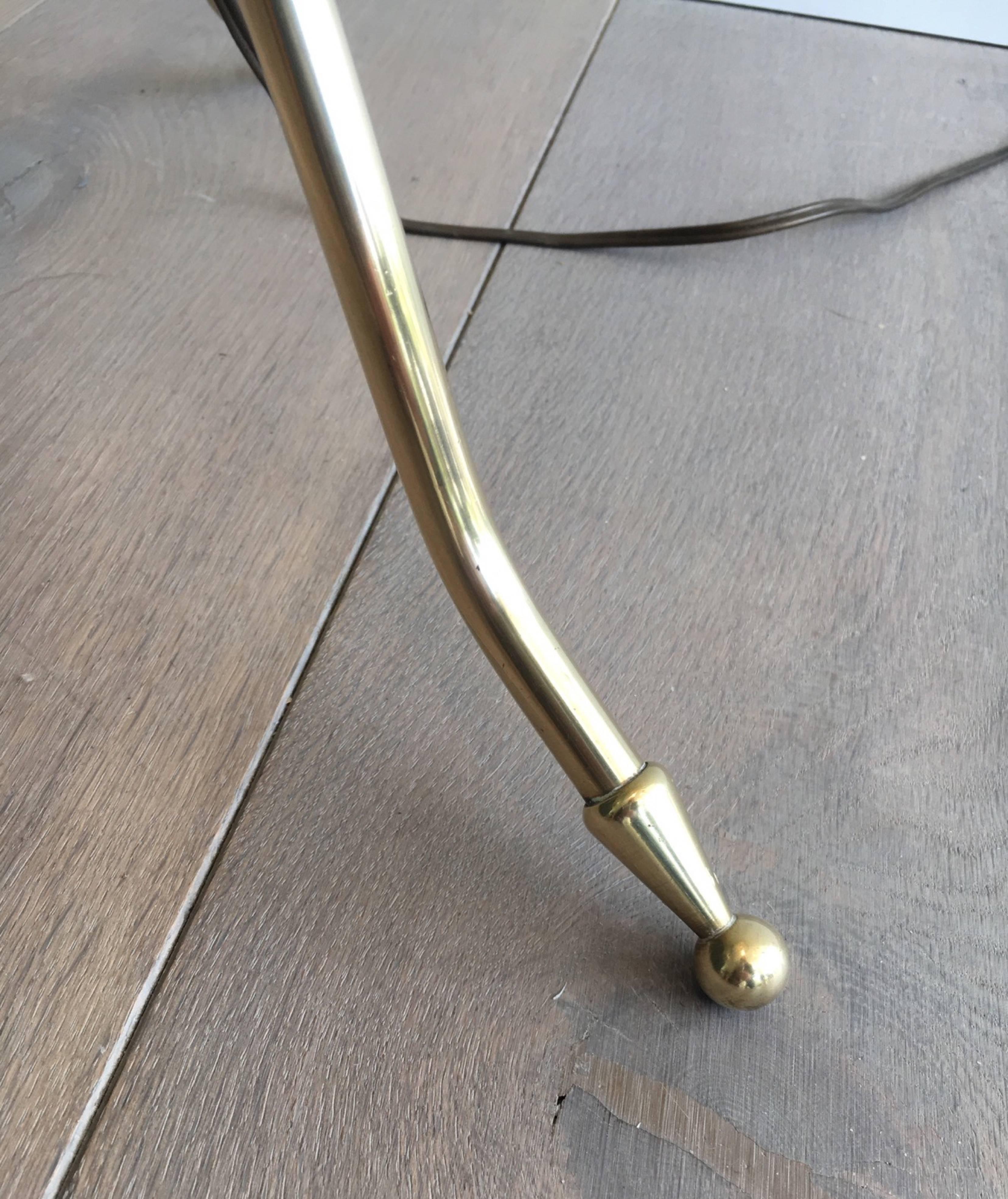 Mid-20th Century 1940s Jansen Style Brass Floor Lamp