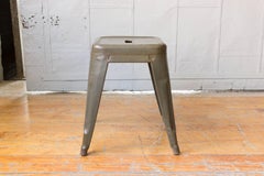 French 20th Century, Set of Six Stackable Metal Air Force Stools