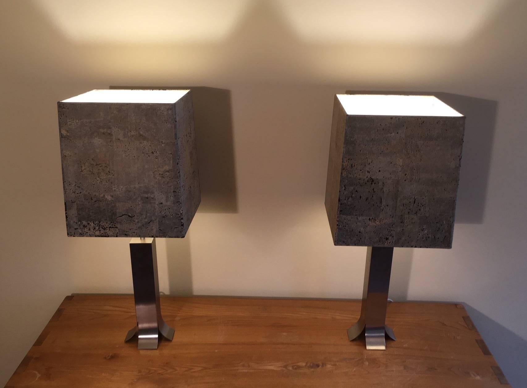 Mid-Century Modern 1970s Pair of Lamps by Guy Lefevre