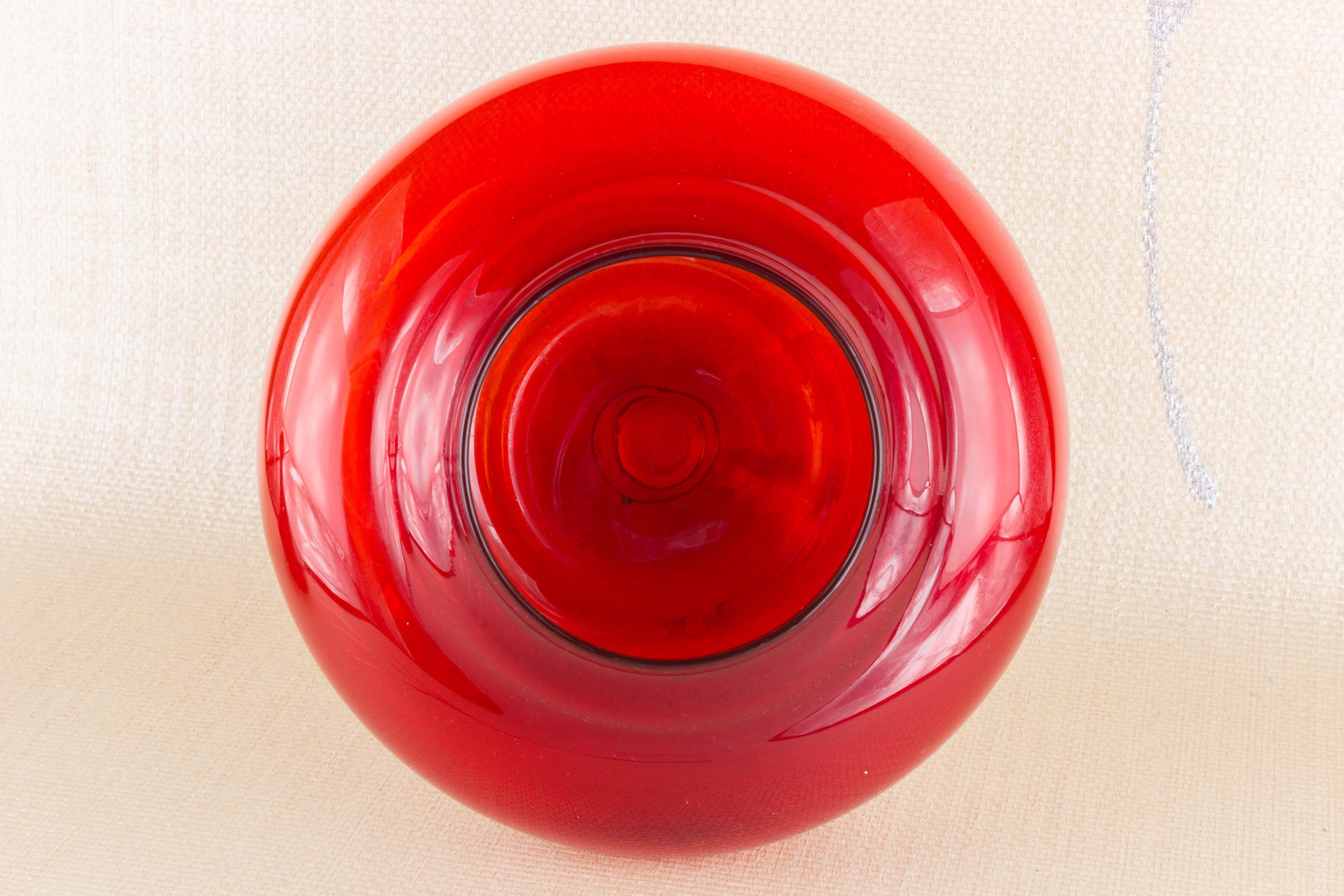 Italian Empoli Style Red Covered Dish
