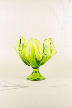Mid Century Chartreuse Green Dish