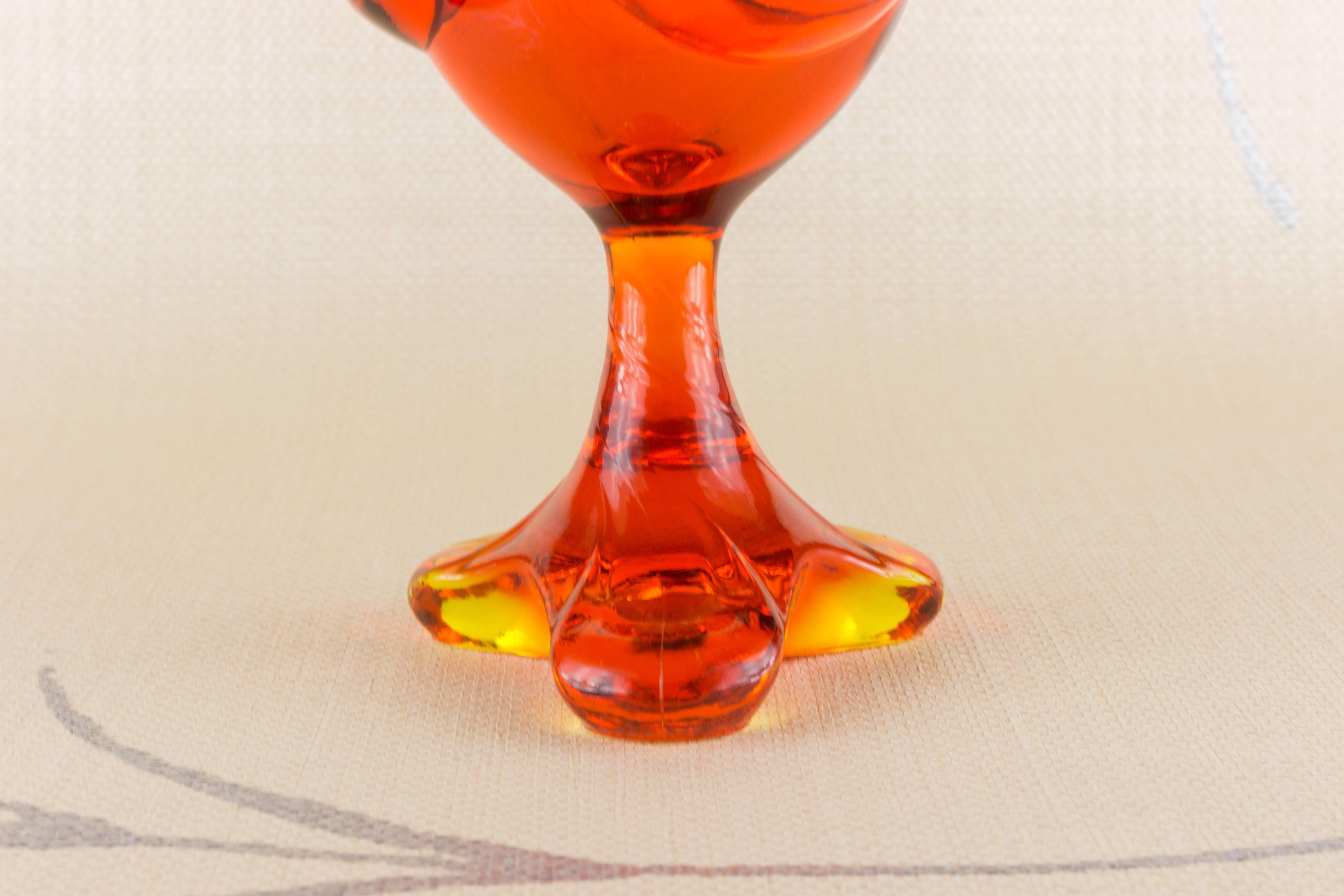 Vintage American 'Amberina' colored glass vase by Viking Glass Company.