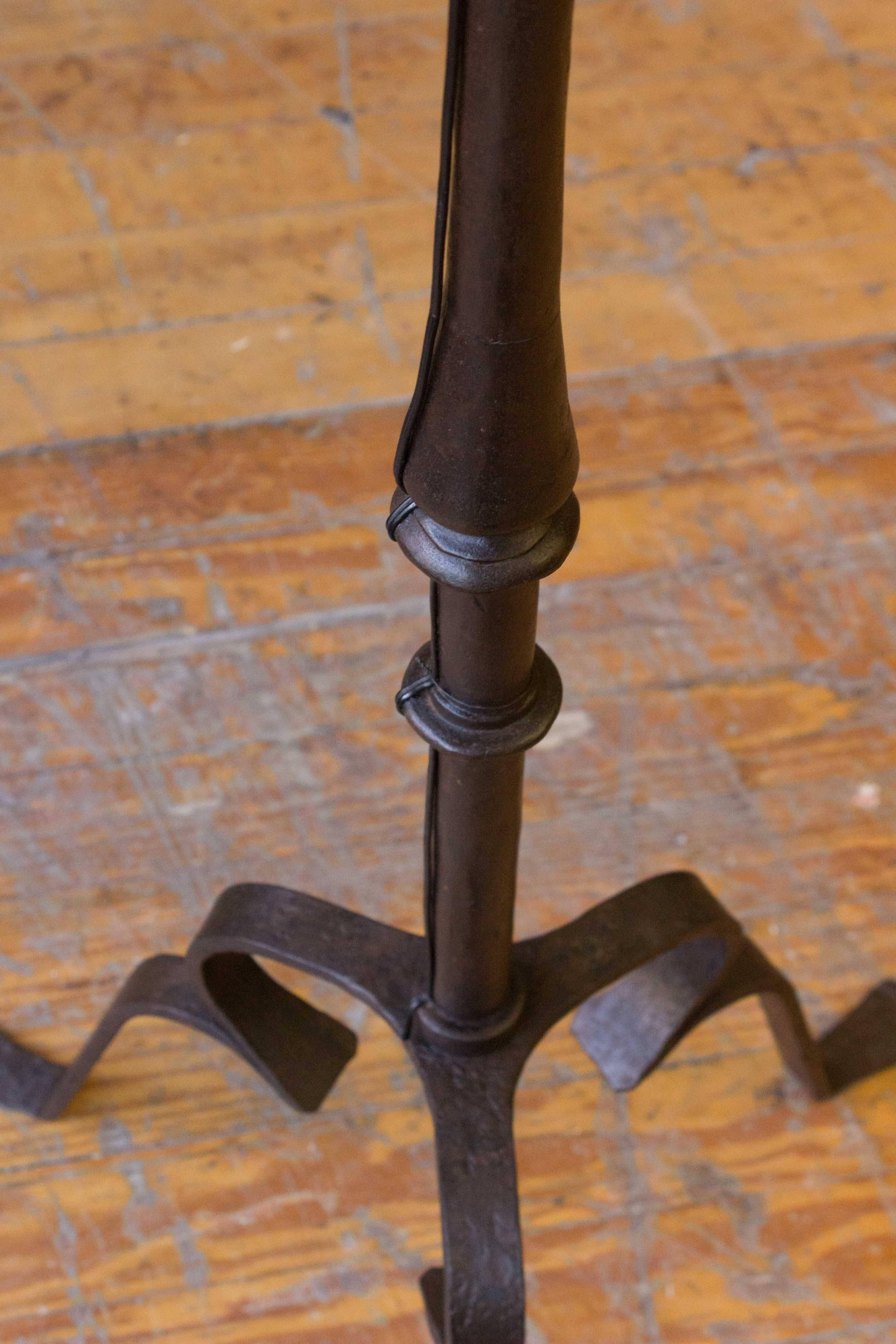 Spanish Wrought Iron Floor Lamp with a Tripod Base 1