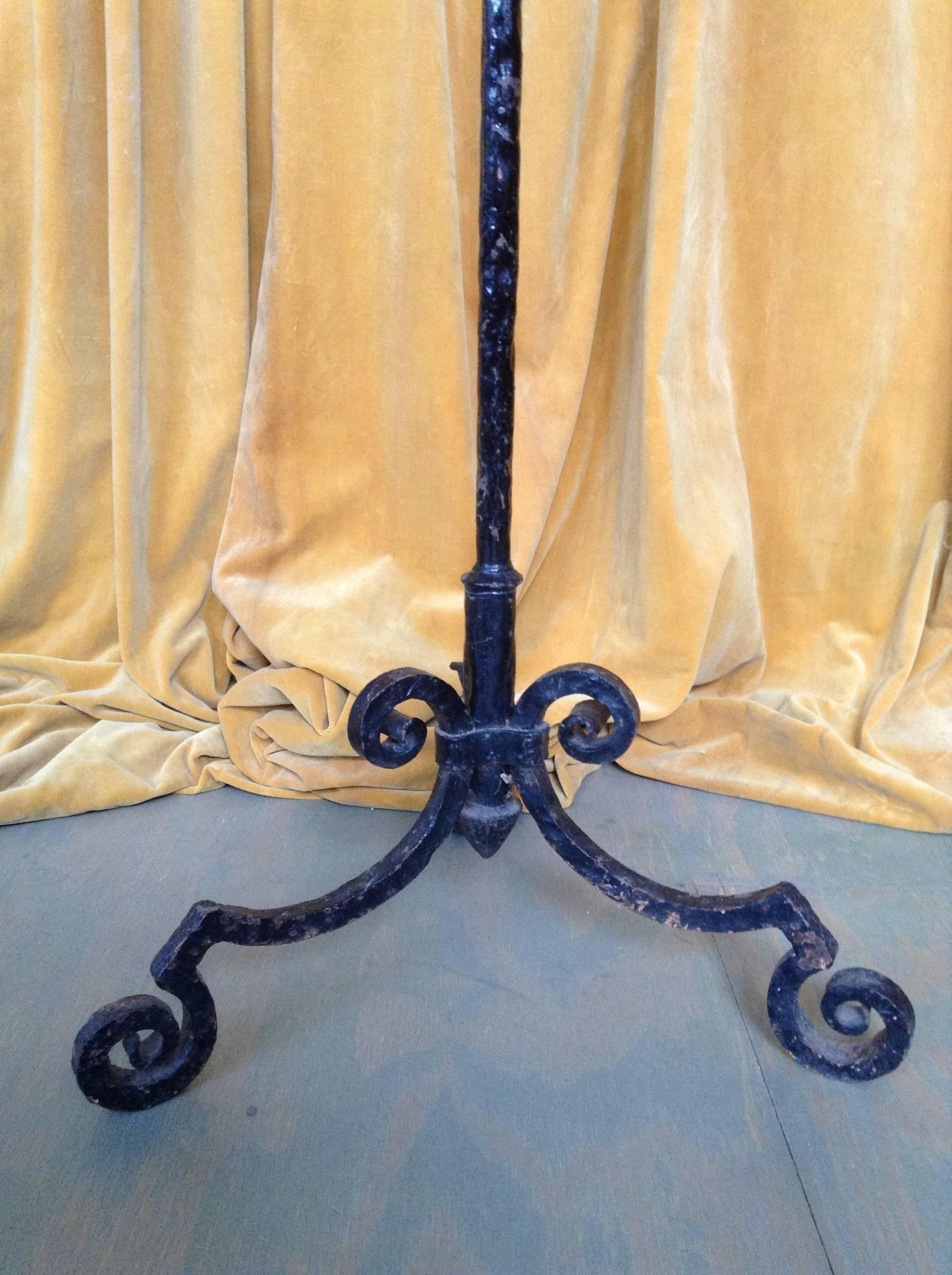 Large Painted Wrought Iron Floor Lamp 1
