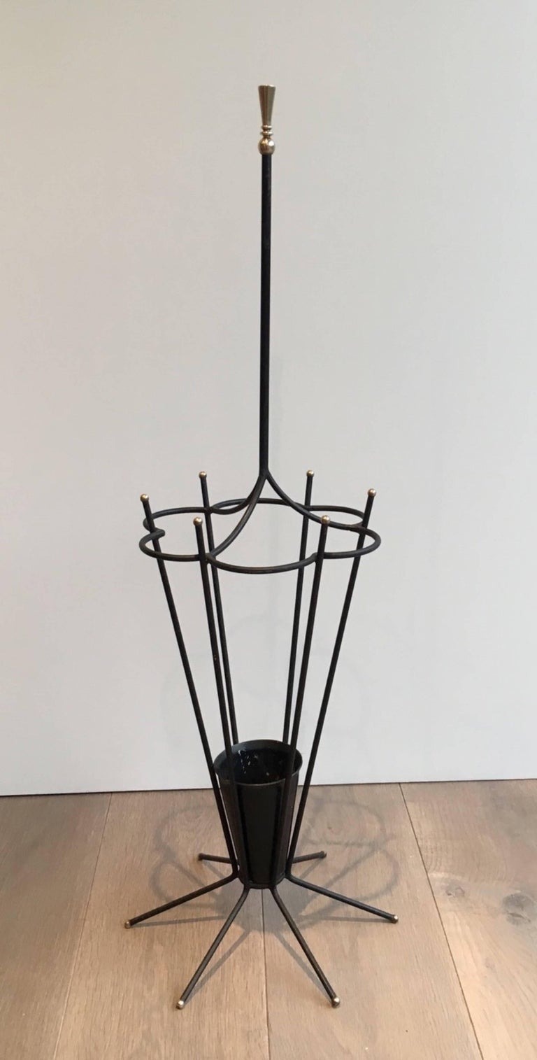 Unusual Black Lacquered Umbrella Stand For Sale at 1stDibs