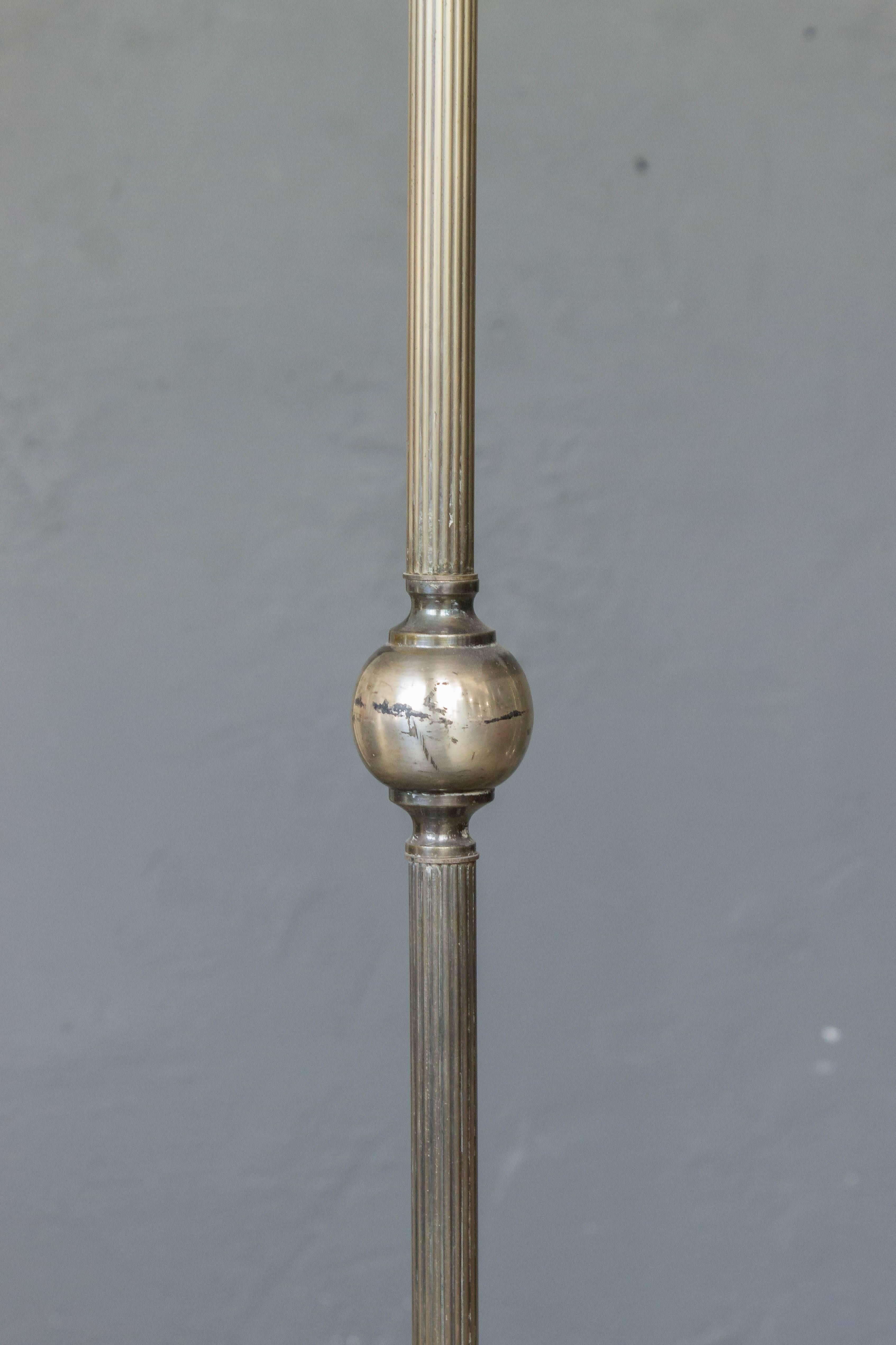 French Mid Century Modern Silver Plated Floor Lamp 2