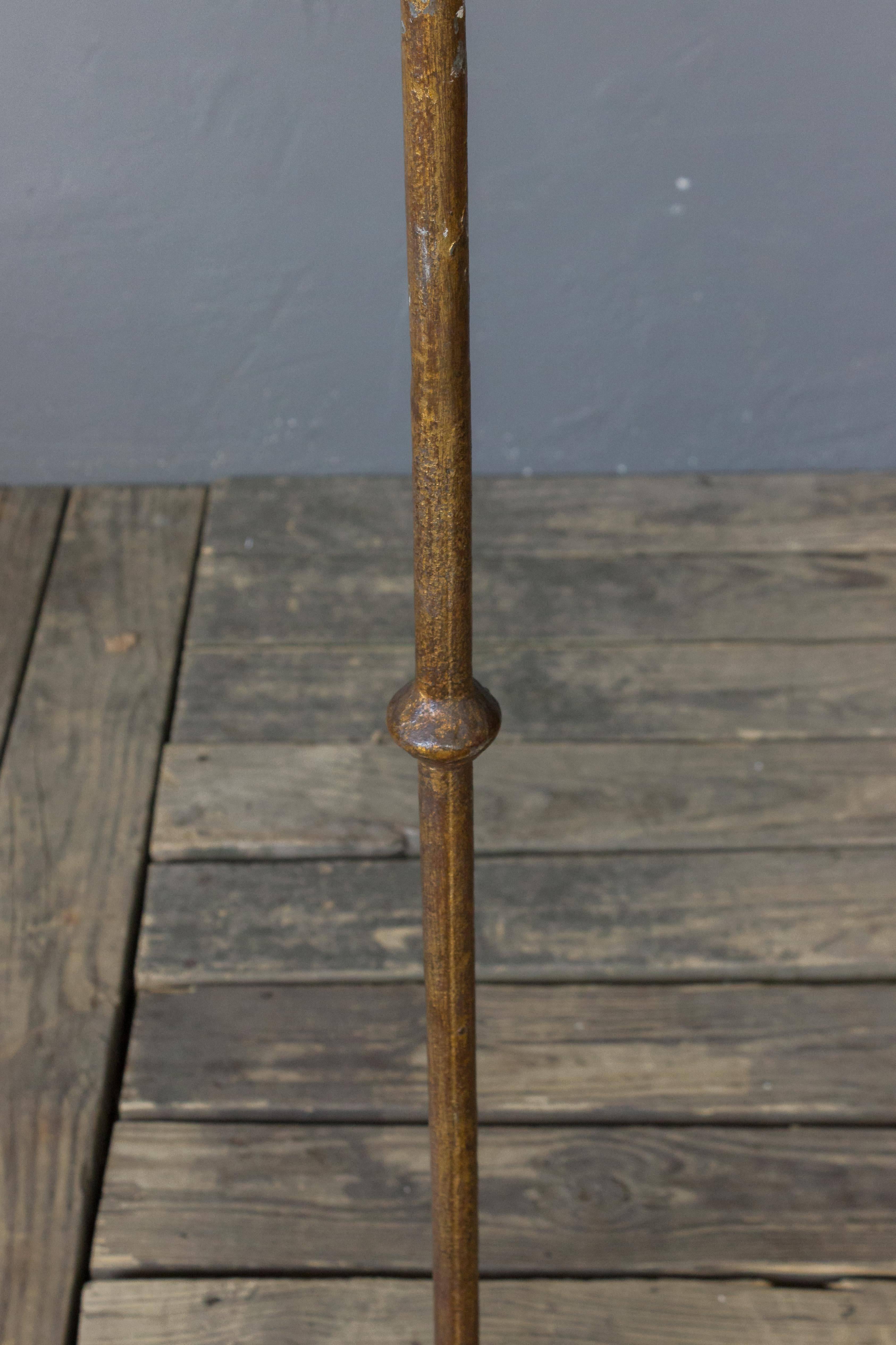 Mid-20th Century 1950s Spanish Gilt Iron Floor Lamp