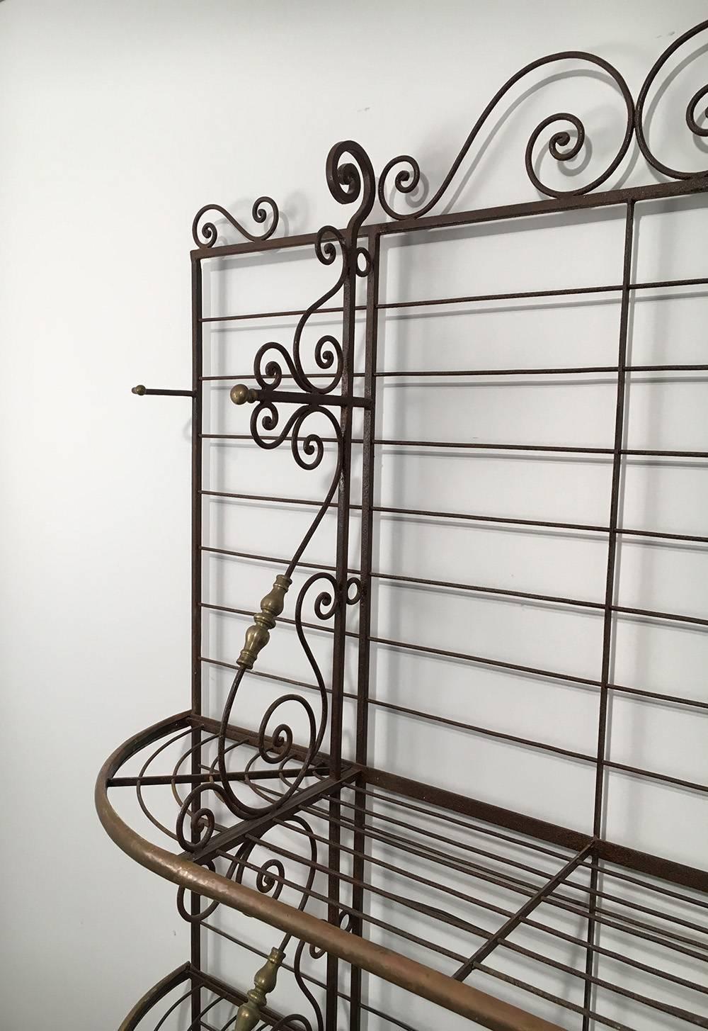 French Brass and Iron Baker's Rack 5