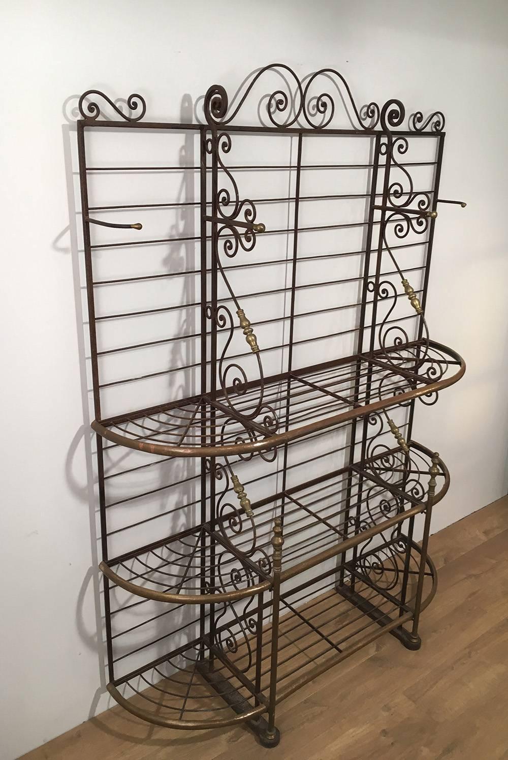 Mid-20th Century French Brass and Iron Baker's Rack