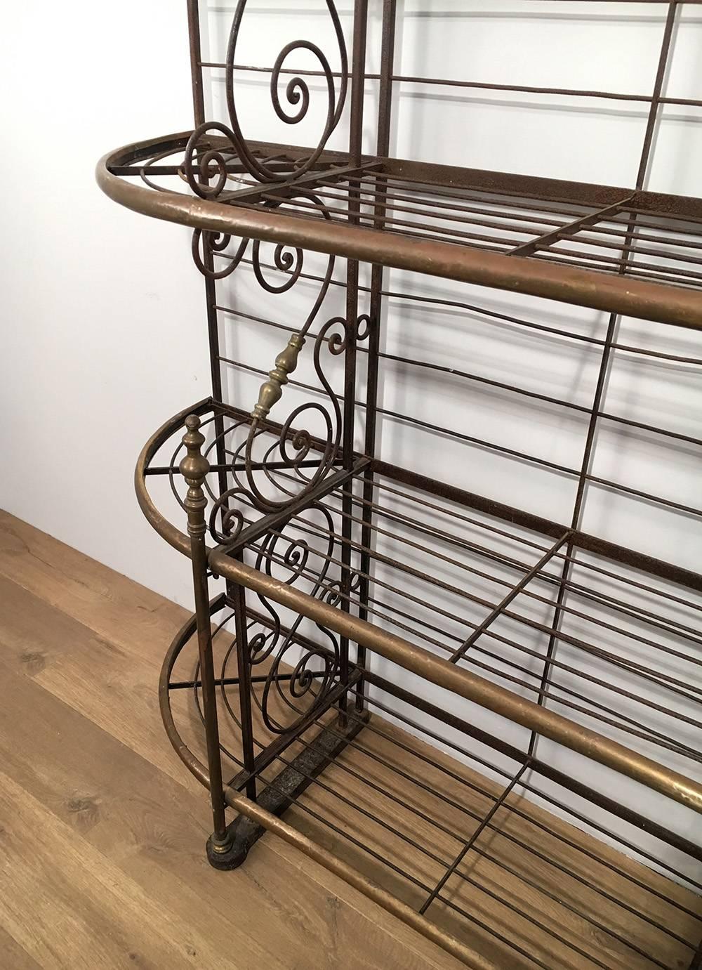 French Brass and Iron Baker's Rack 6