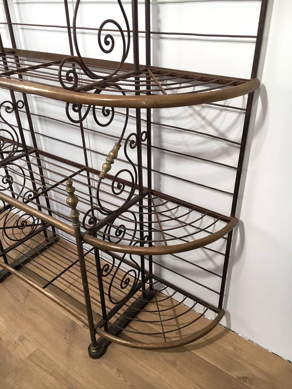 French Brass and Iron Baker's Rack 2