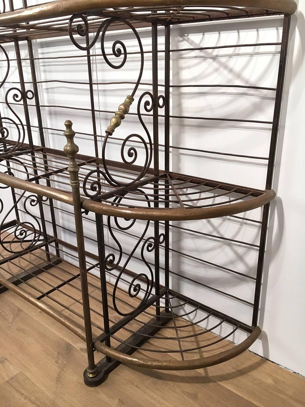 French Brass and Iron Baker's Rack 3