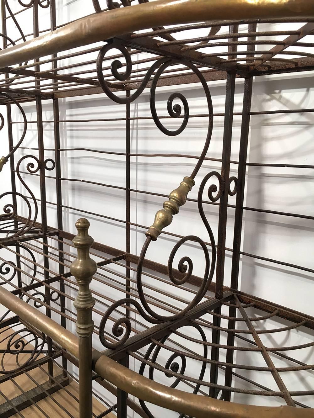 French Brass and Iron Baker's Rack 4