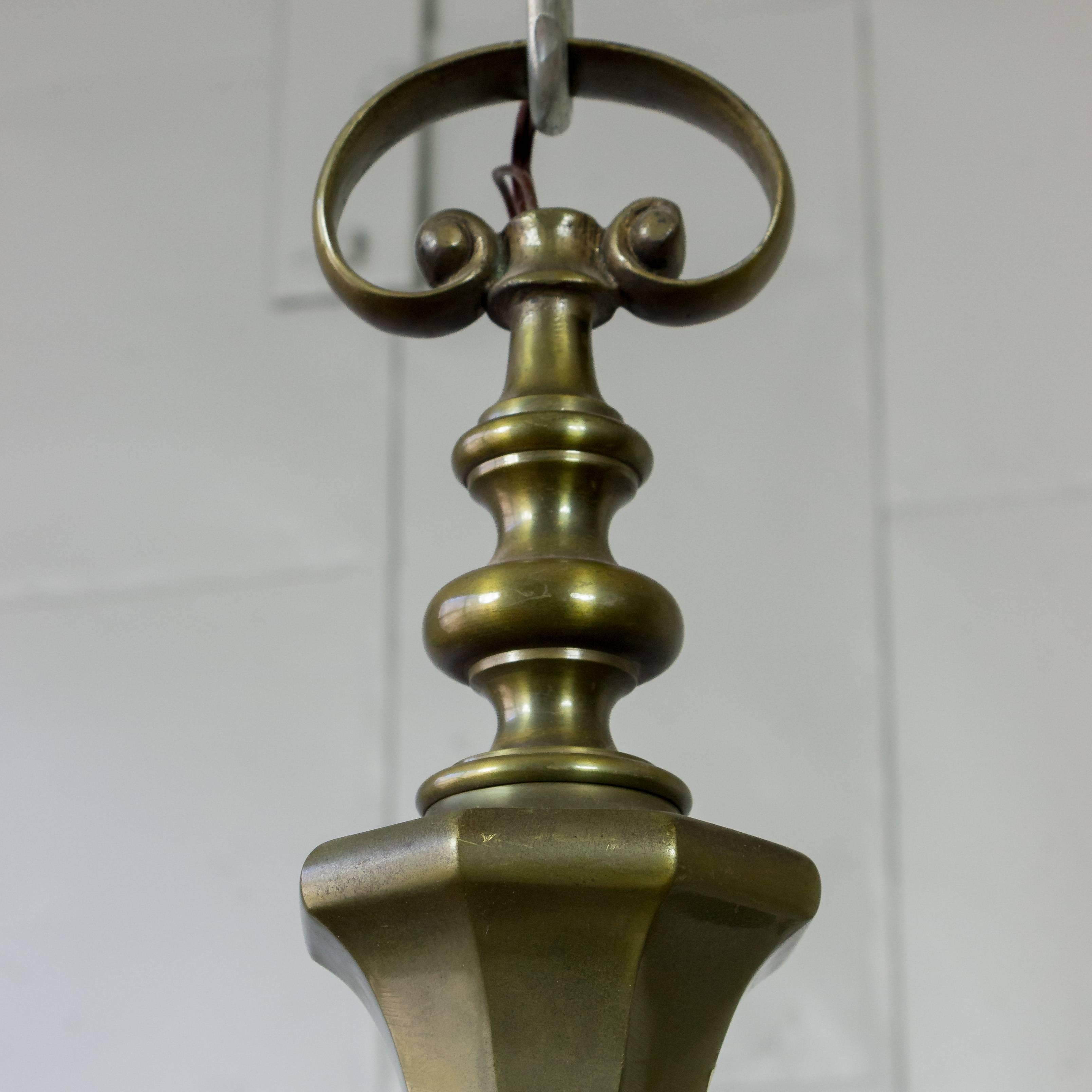 Neoclassical 1940s French Bronze Chandelier with Eight Arms