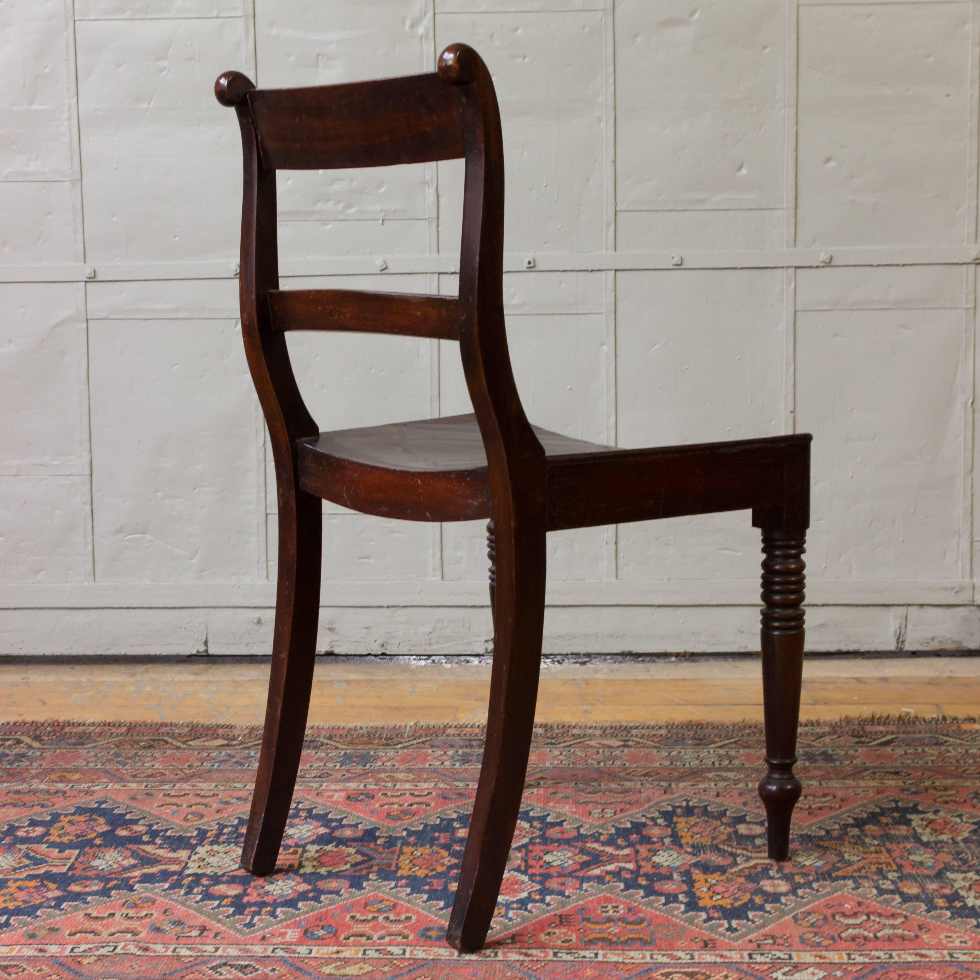 Mahogany Side Chair with Turned Legs 1