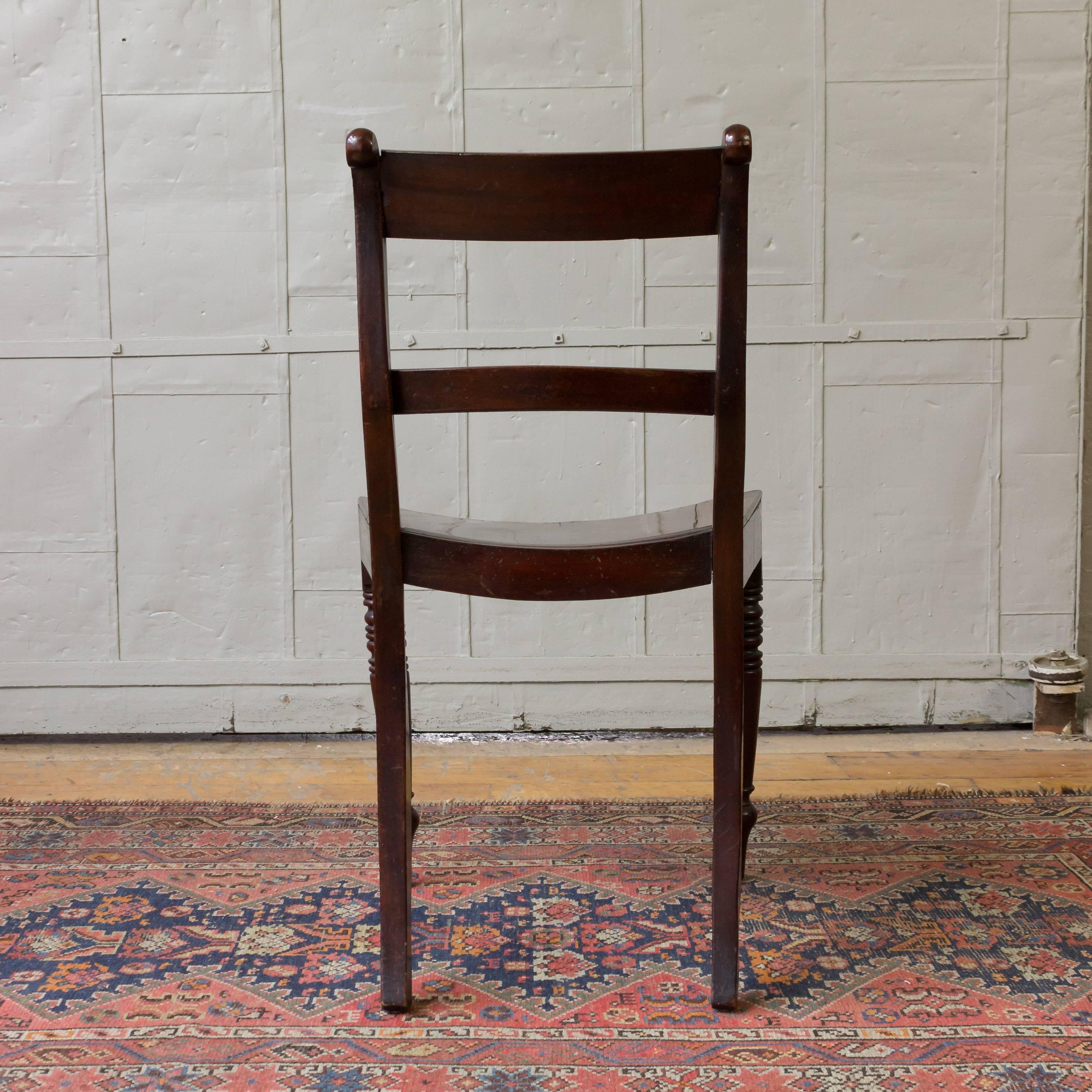 Mahogany Side Chair with Turned Legs 2