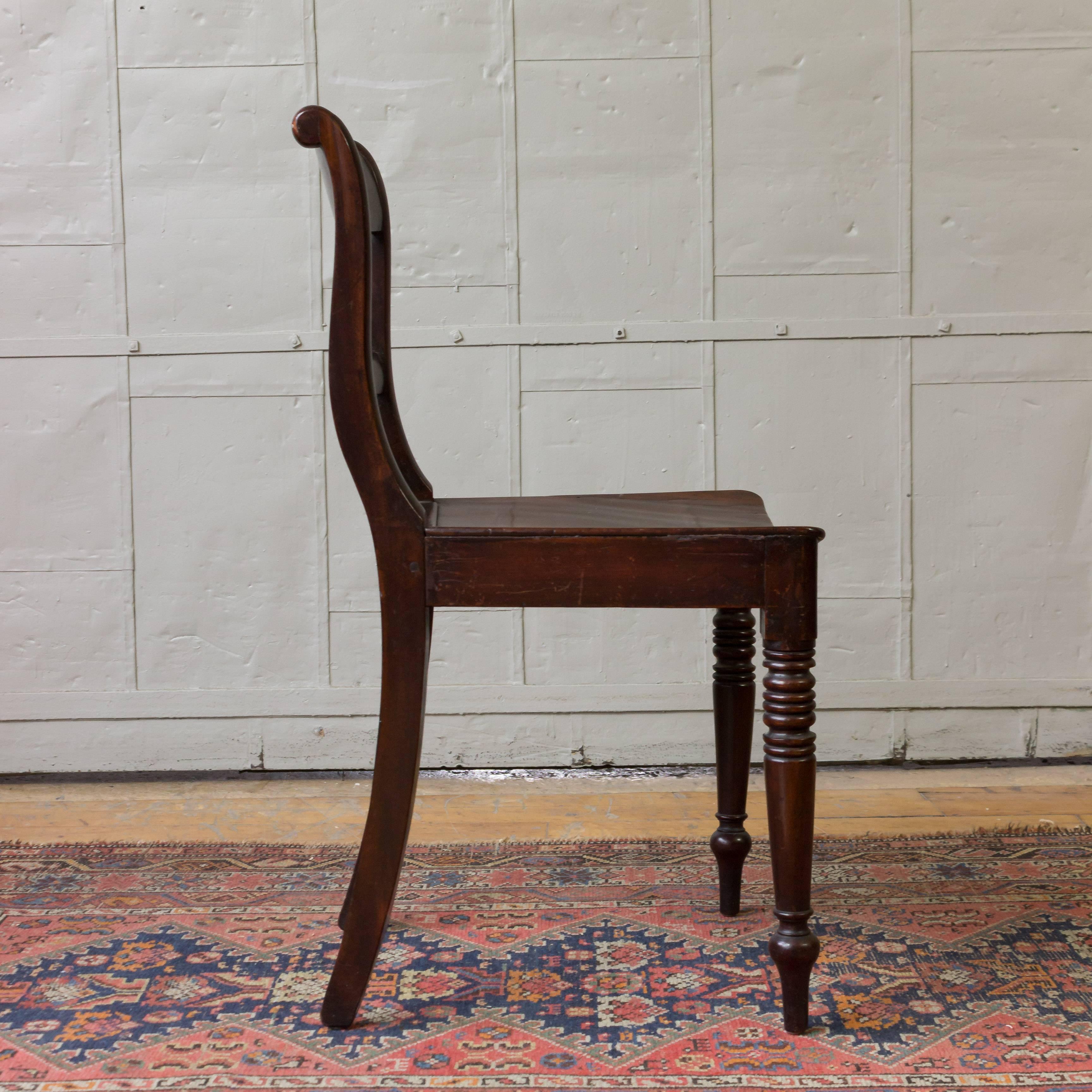 Early 20th Century Mahogany Side Chair with Turned Legs