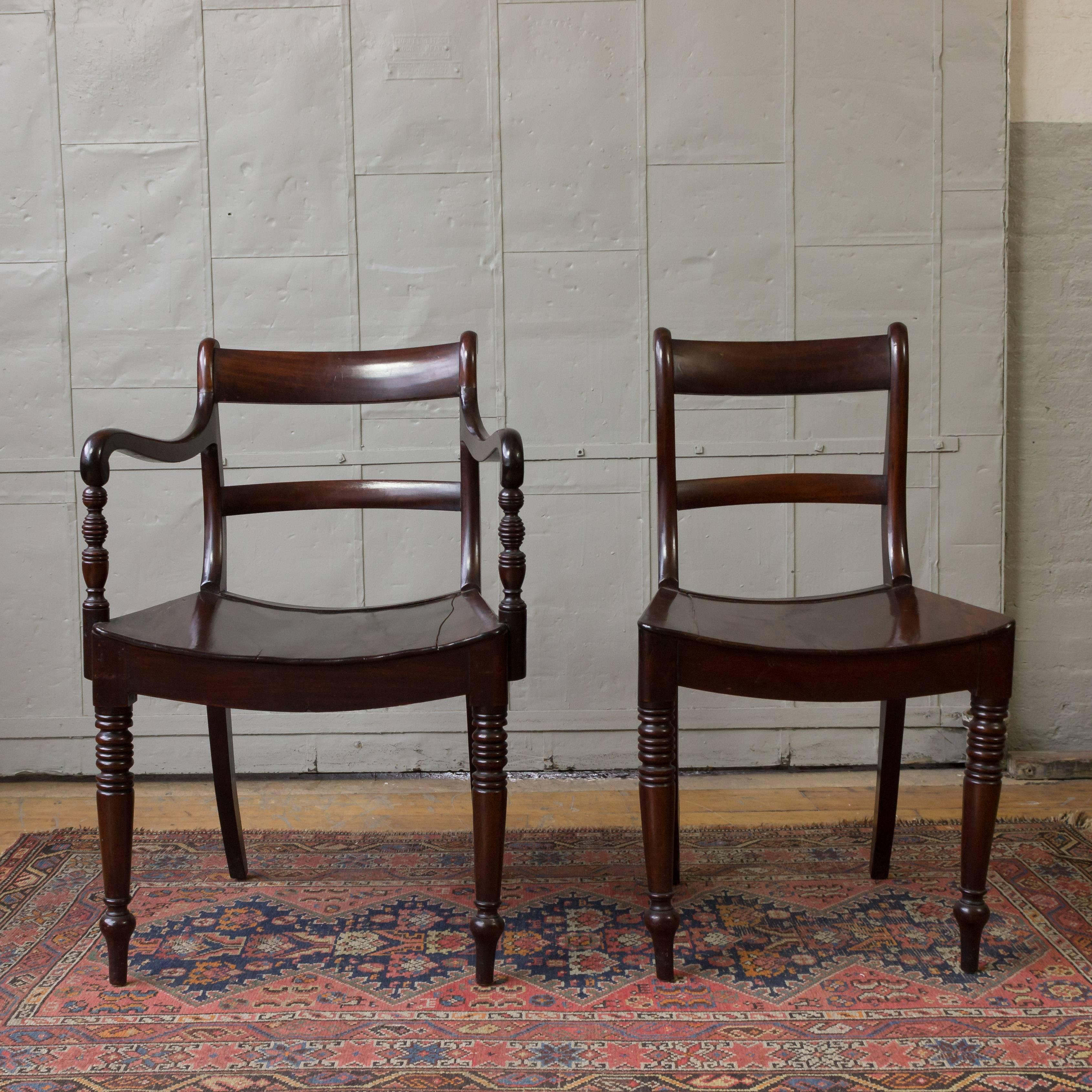 Mahogany Side Chair with Turned Legs 3