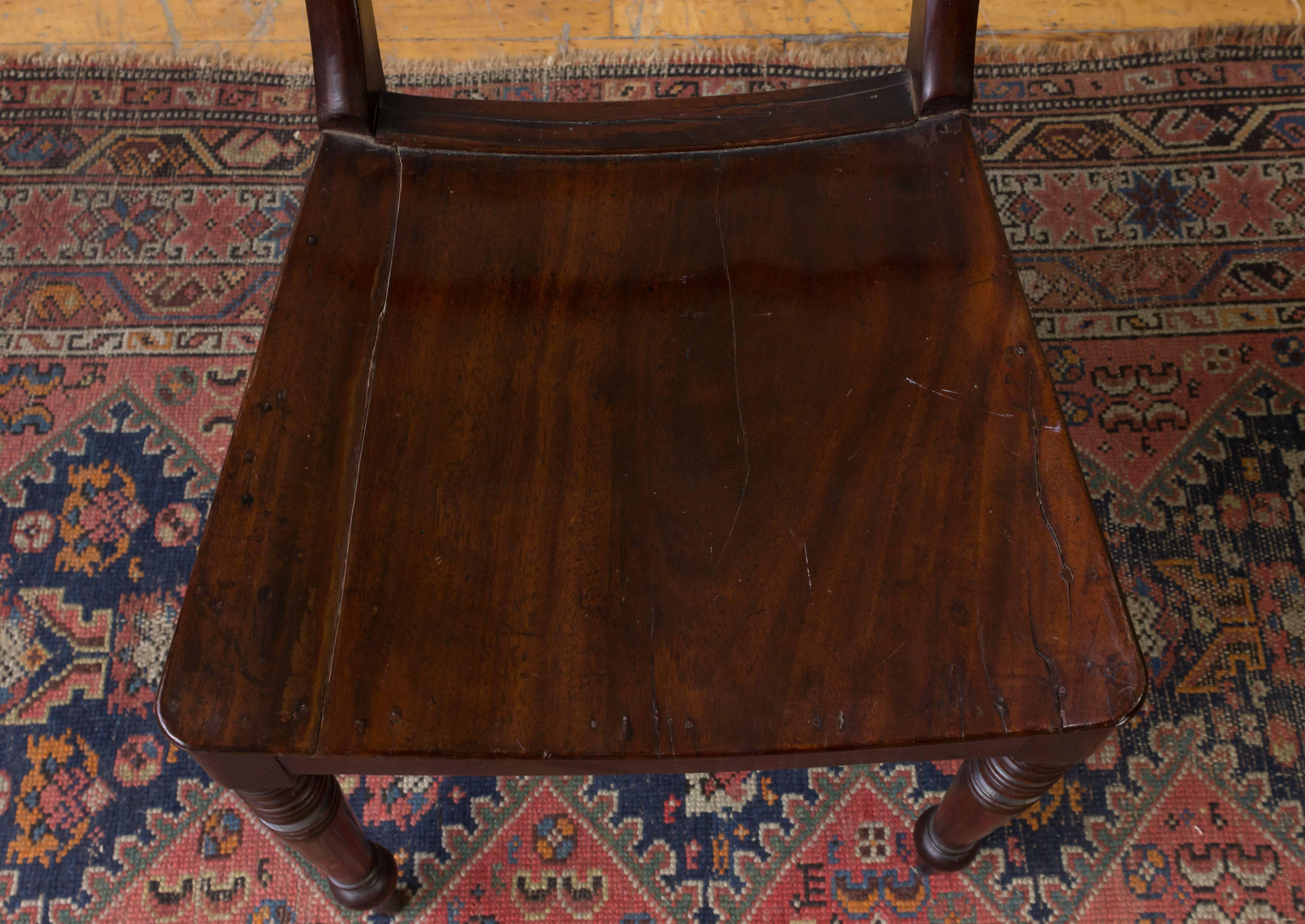 French Mahogany Side Chair with Turned Legs