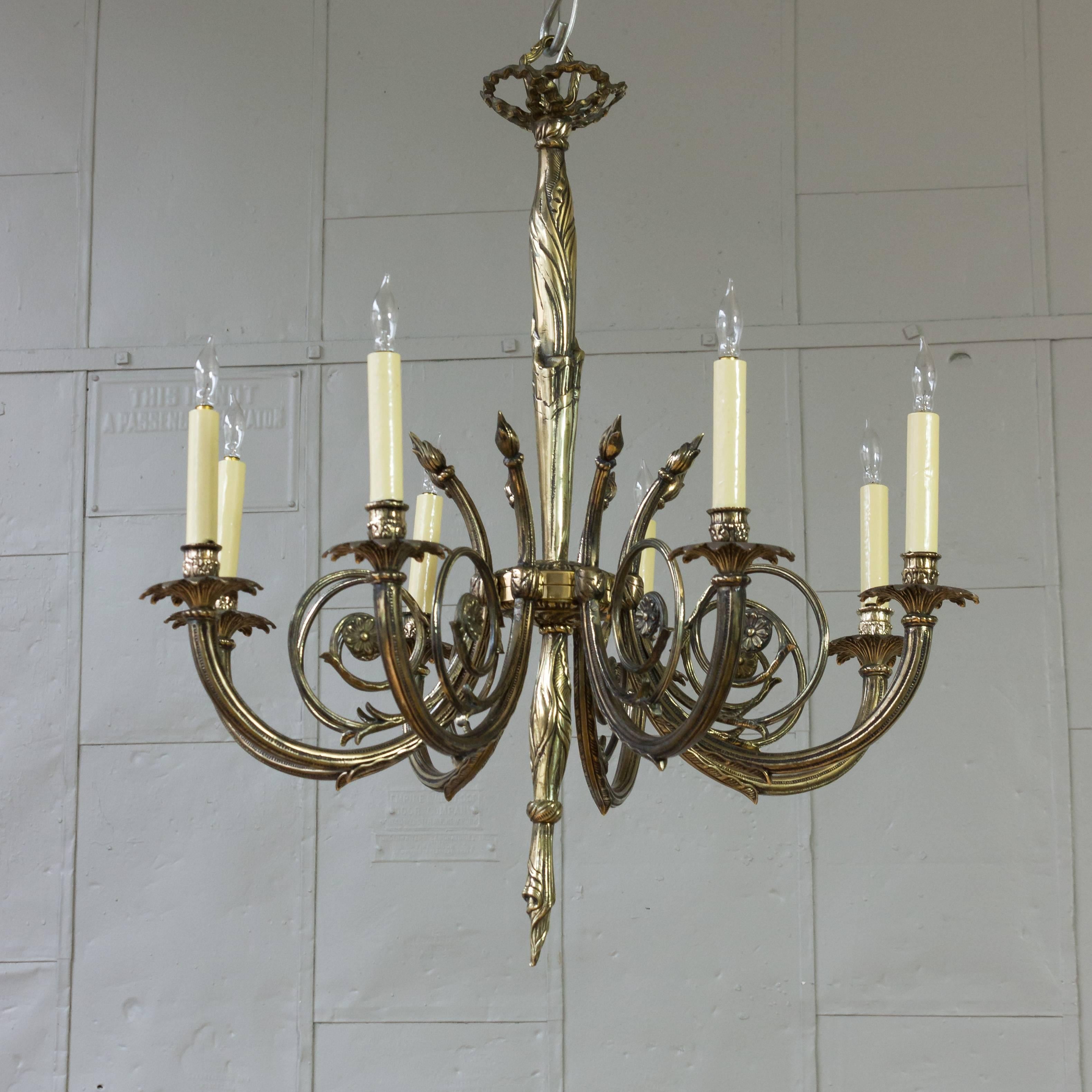 bronze 8-arm chandelier