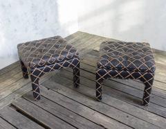 Pair of Square Tufted Benches