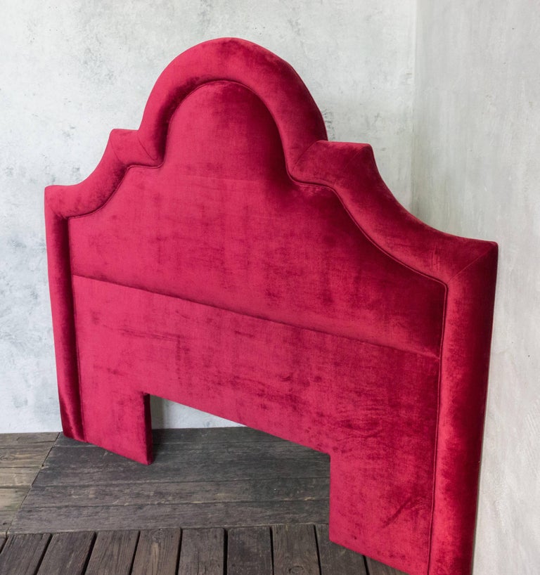Red Velvet Headboard at 1stDibs red velvet bed frame