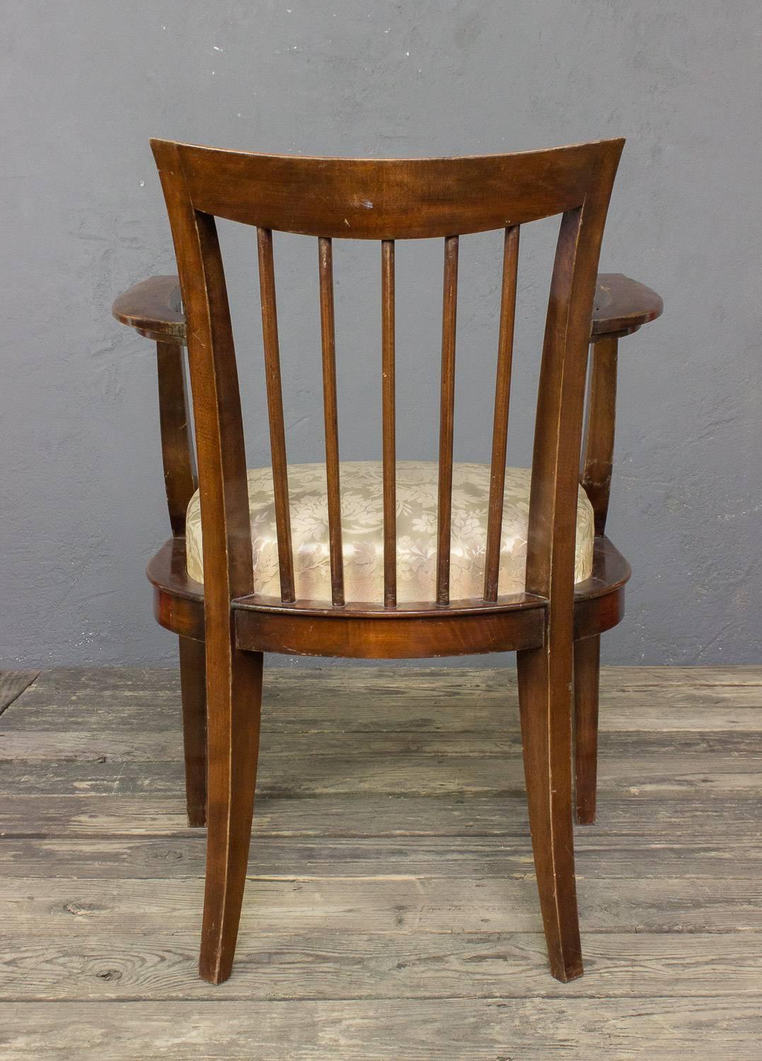 Pair of French Walnut Armchairs For Sale 1