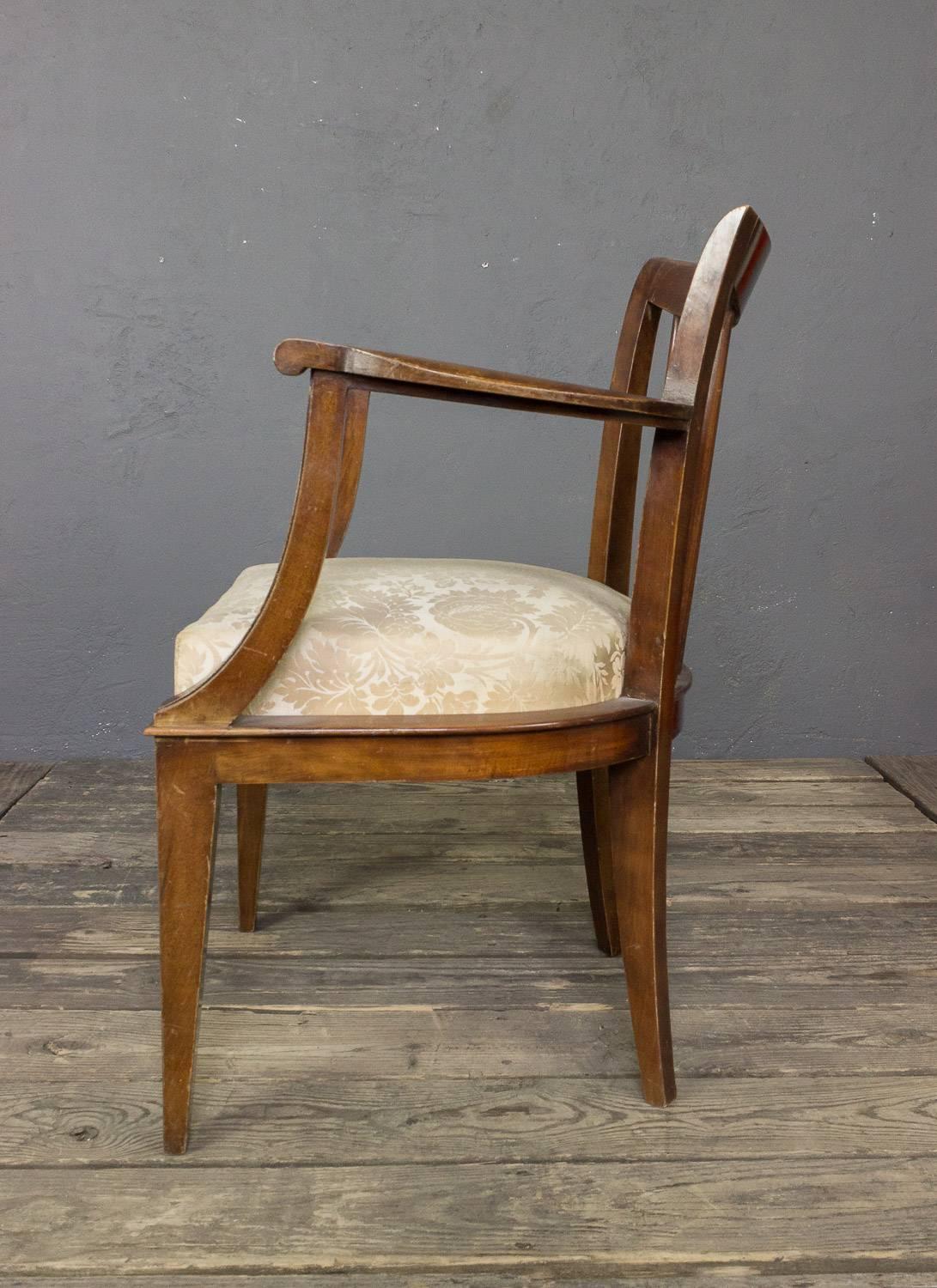 Pair of French Walnut Armchairs For Sale 3