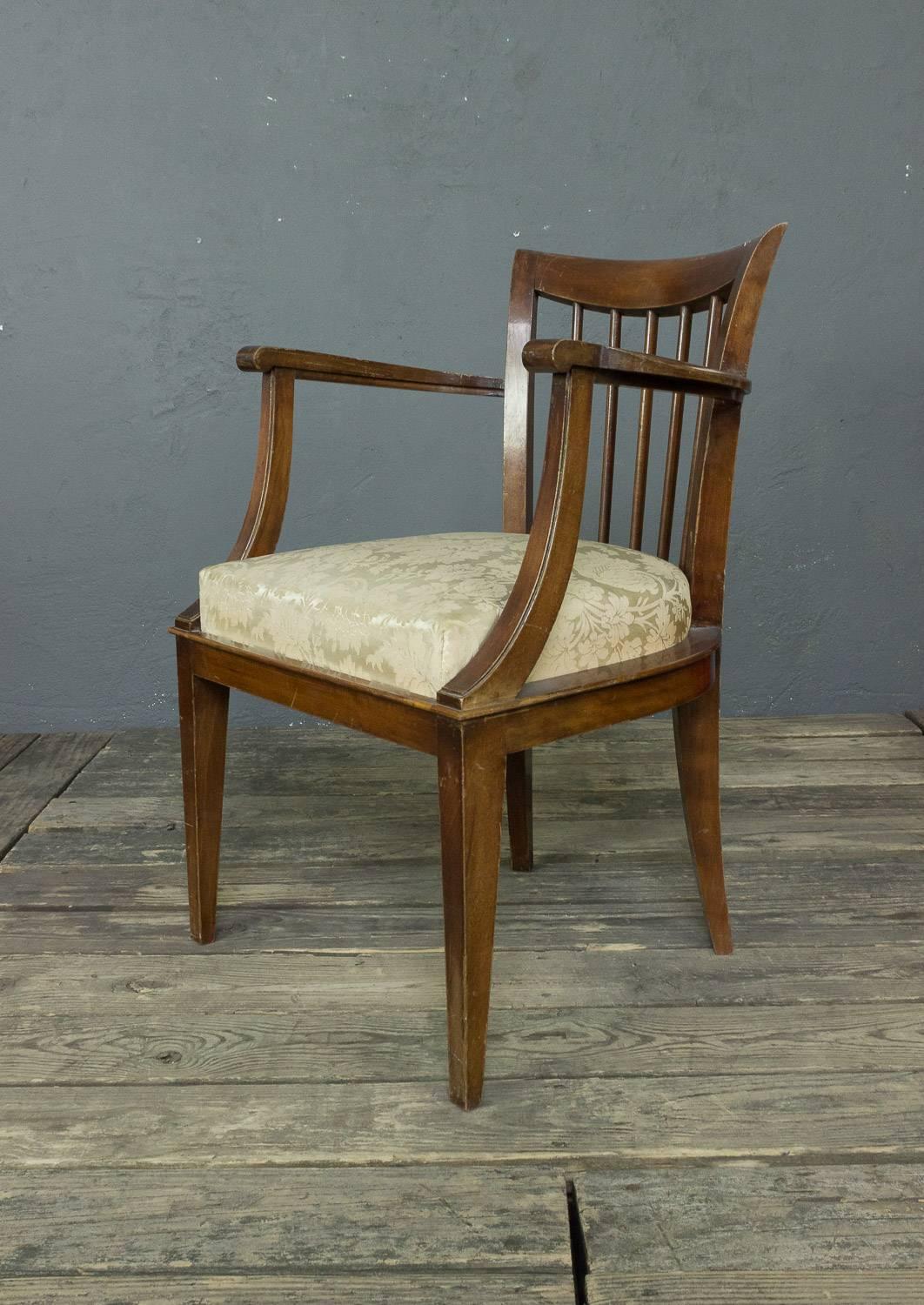 Pair of French Walnut Armchairs For Sale 4