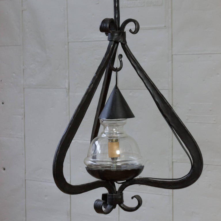 French Early 20th Century Hand-Forged Black Iron ...