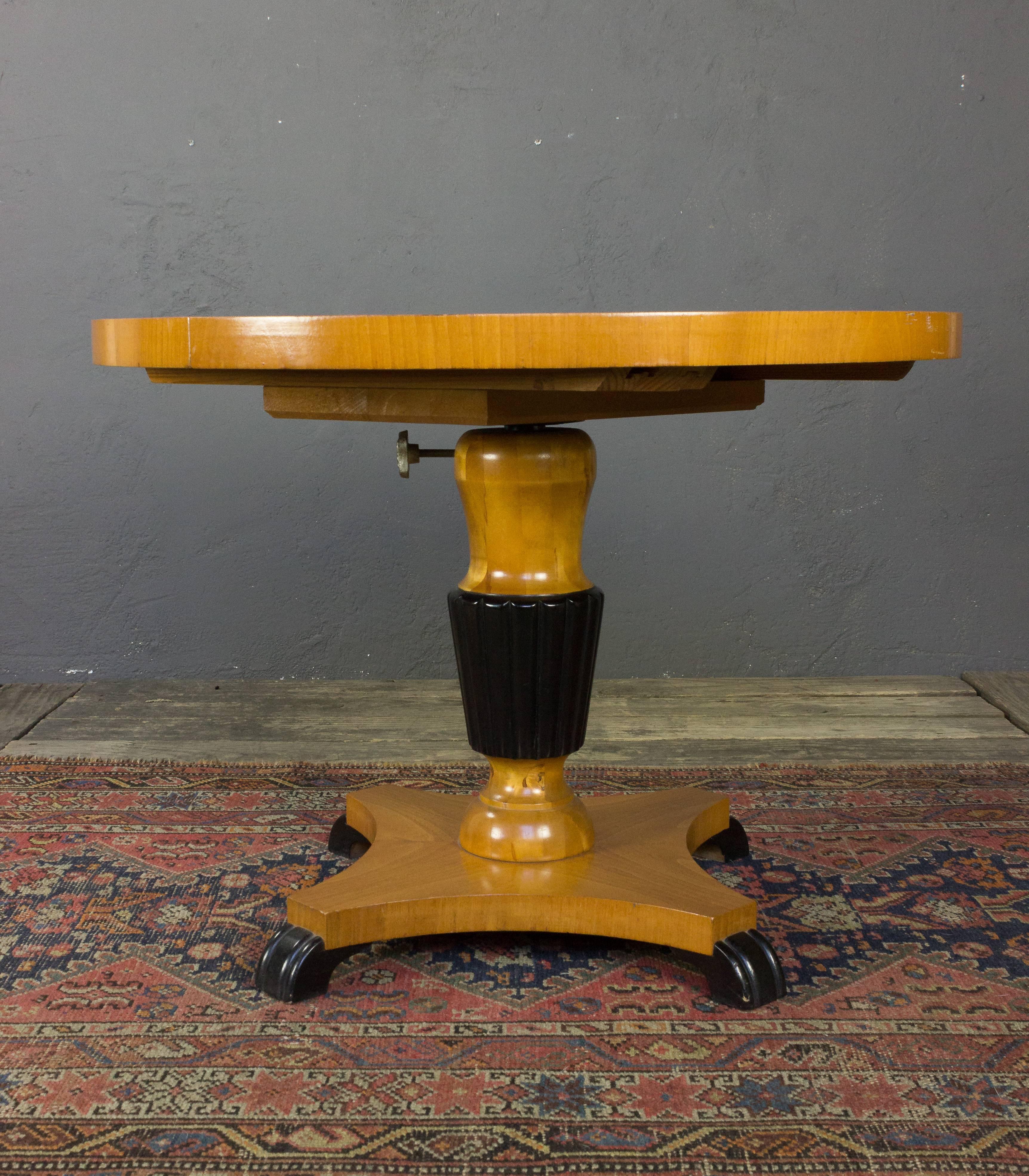 French Adjustable Art Deco Pedestal Table For Sale