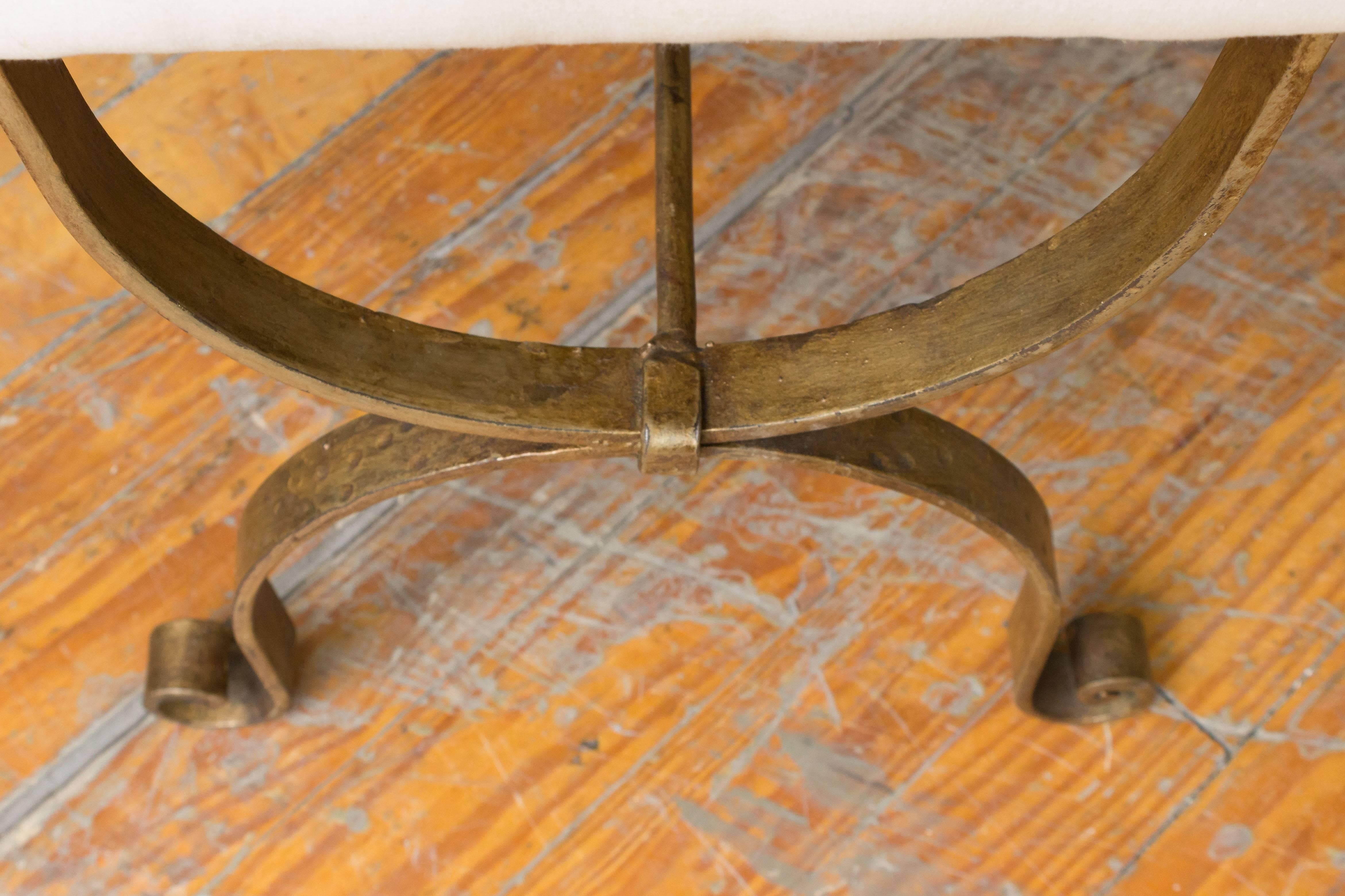 Gilt Iron Bench in Muslin 1