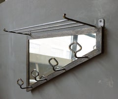 French 1920s Art Deco Coat Rack with Mirror