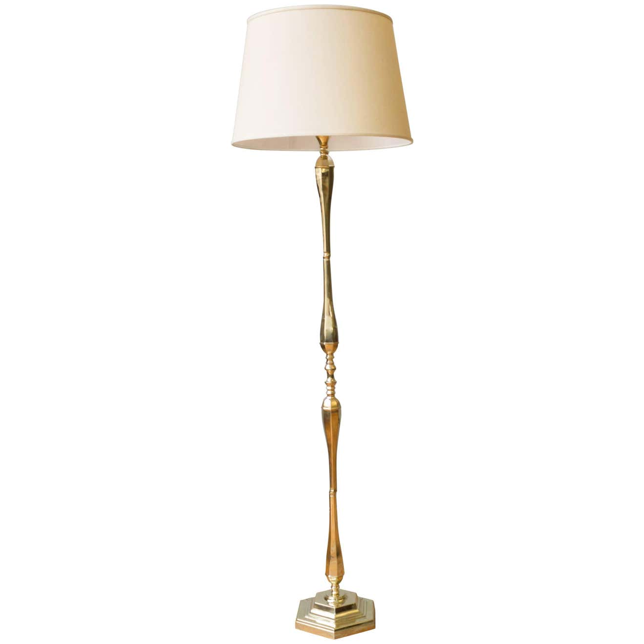 Polished Brass Floor Lamp at 1stDibs