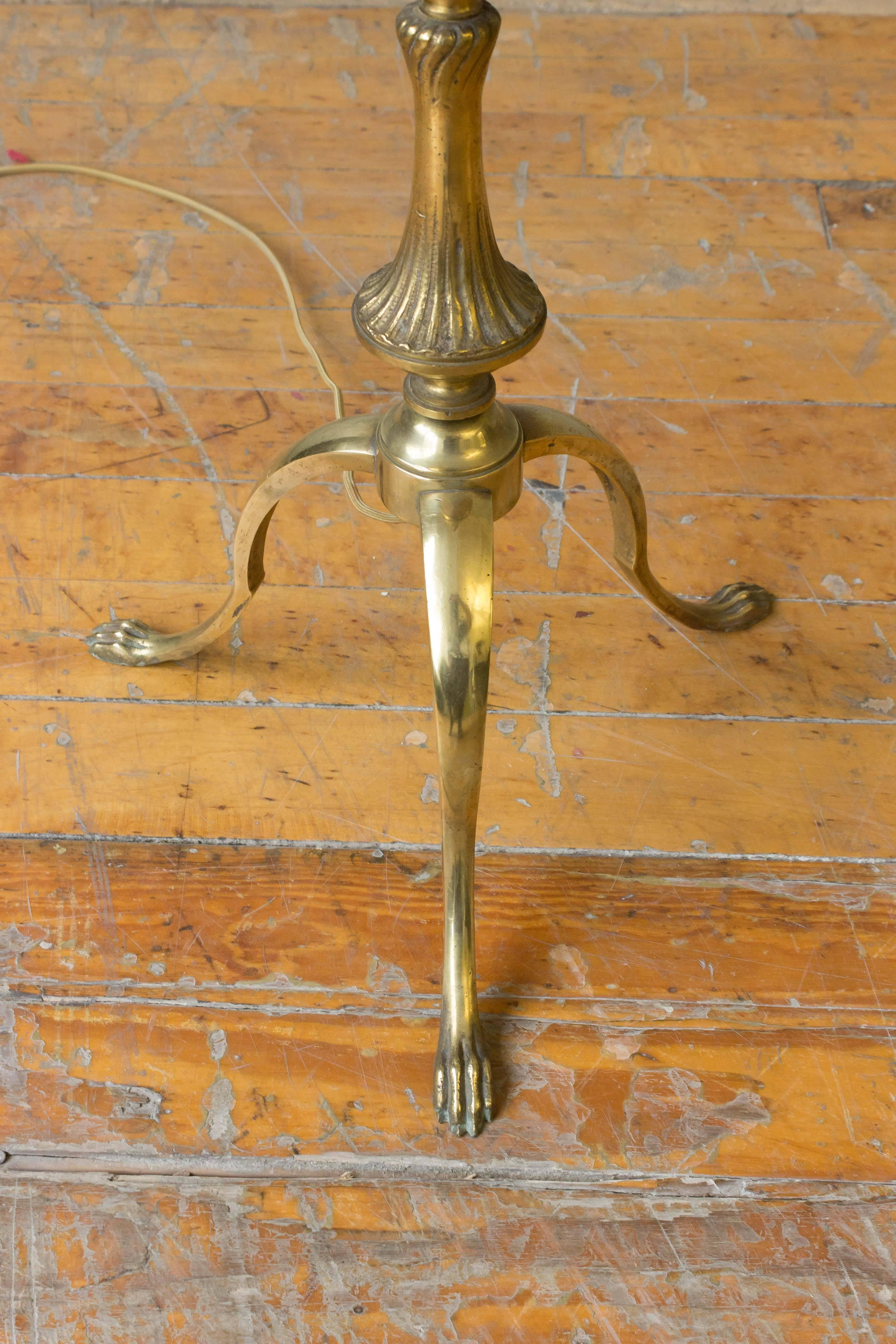 Bronze Neoclassical Style Floor Lamp In Good Condition In Buchanan, NY