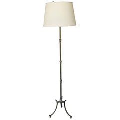 French Brass Floor Lamp with Tripod Base