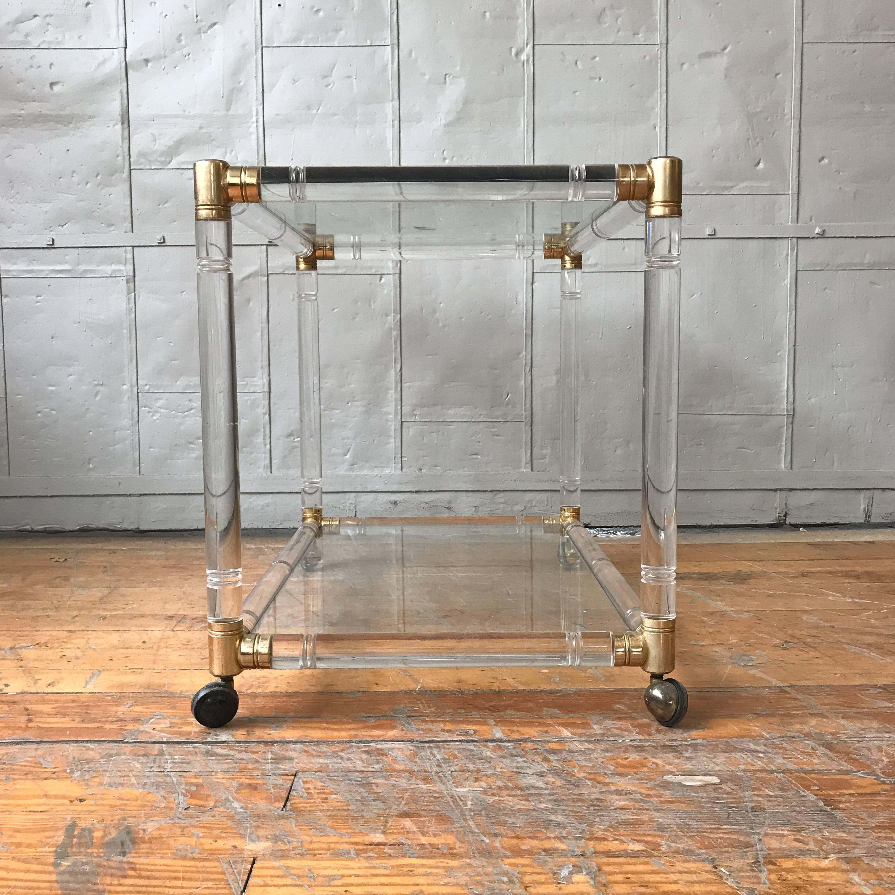 Mid-20th Century French Mid-Century Modern Plexiglass Bar Cart For Sale